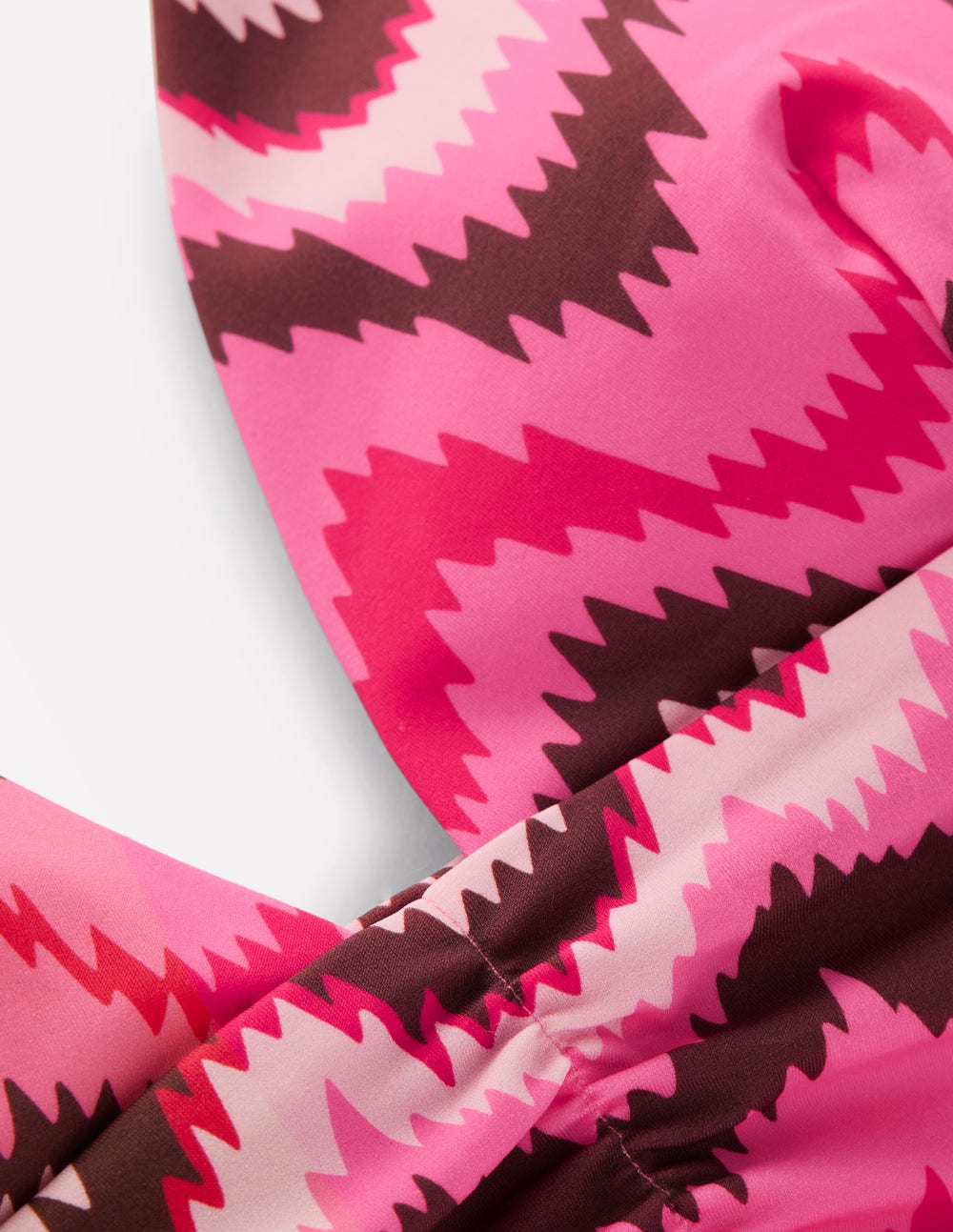 Mykonos Deep V Bikini Top-Pink. Zig zag wave - Image 8