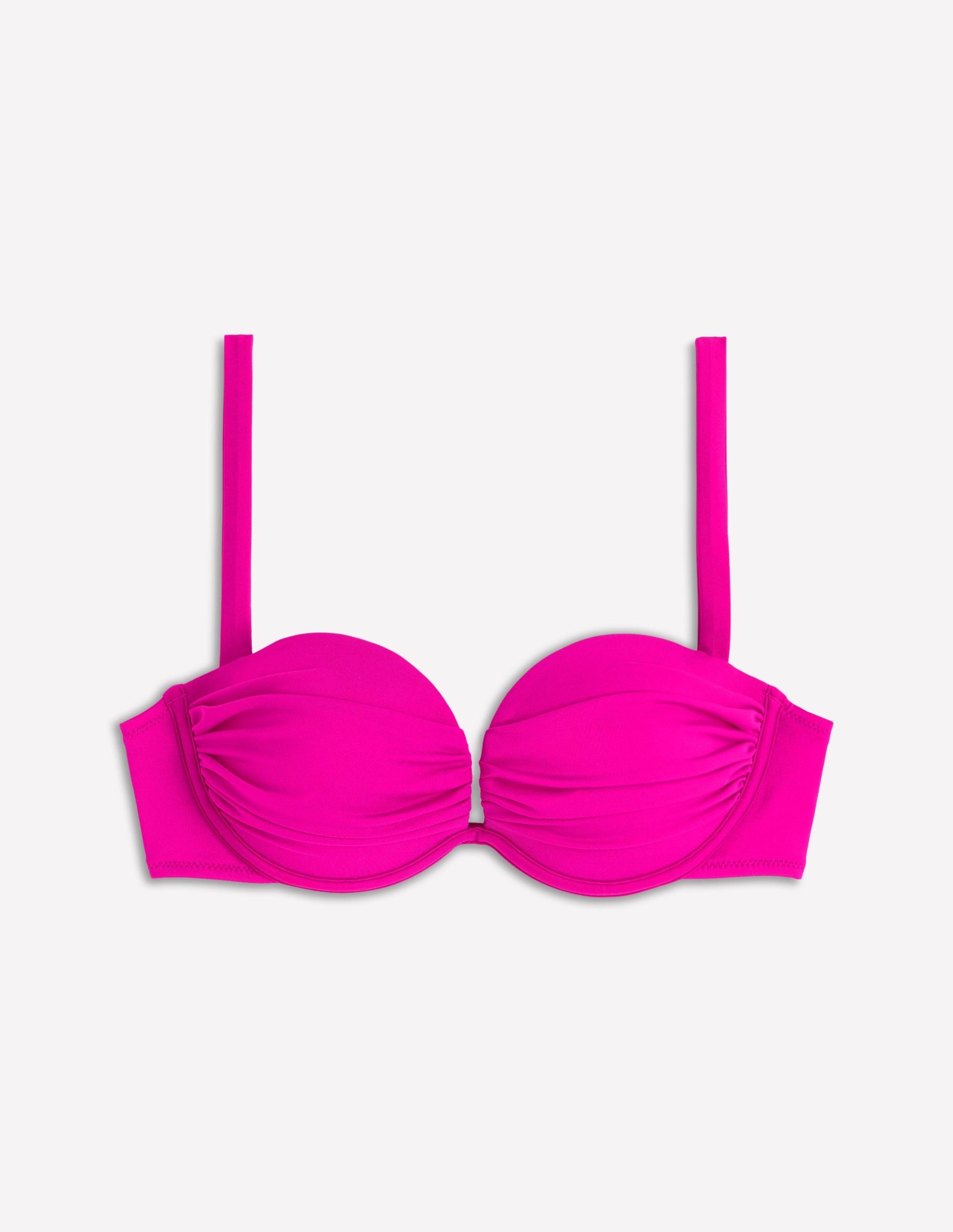 Pleated Cup Bikini Top-Bright Fuchsia - Image 6