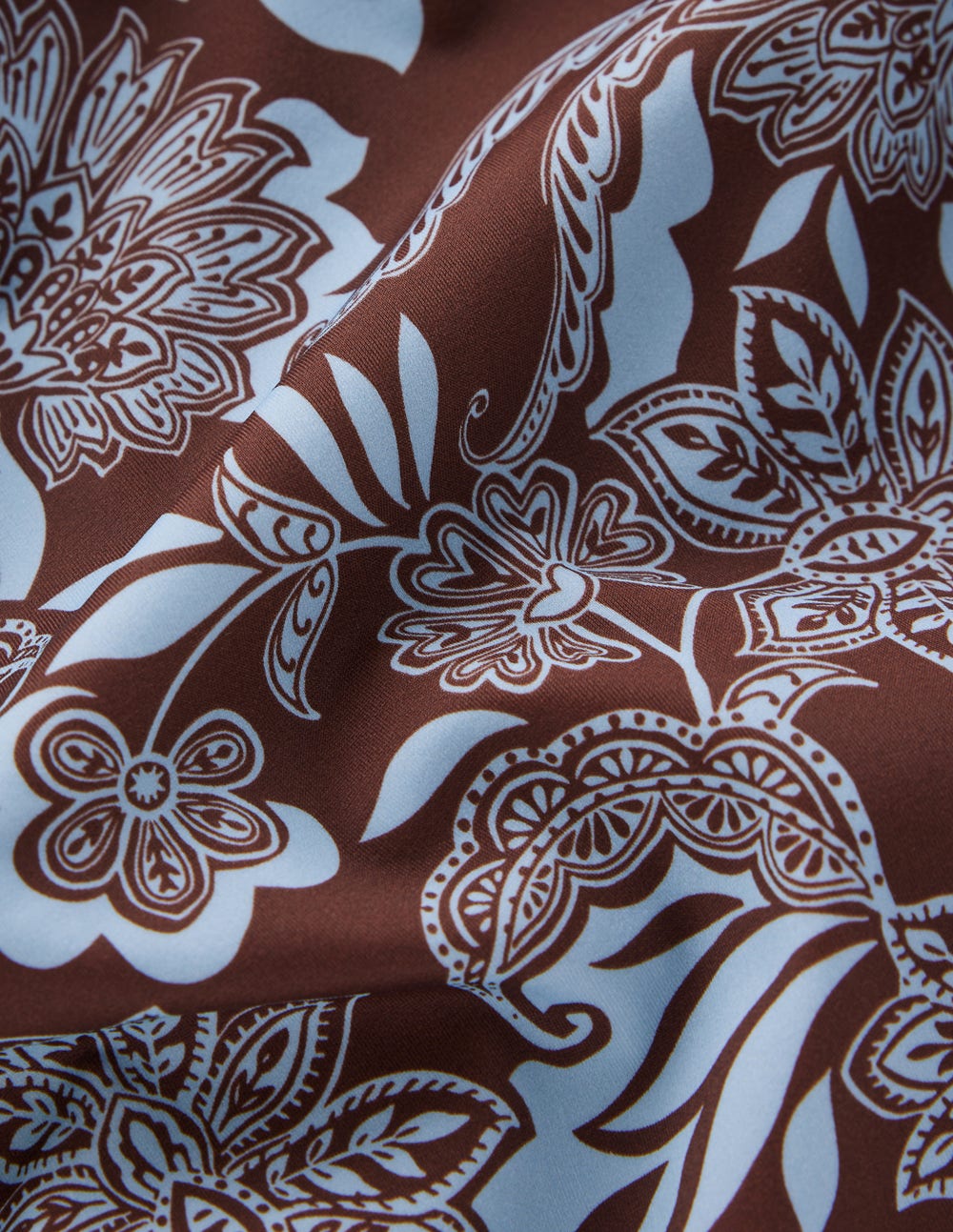 Pleated Strap Cross Swimsuit-Hot Chocolate. Elegant Blossom - Image 6