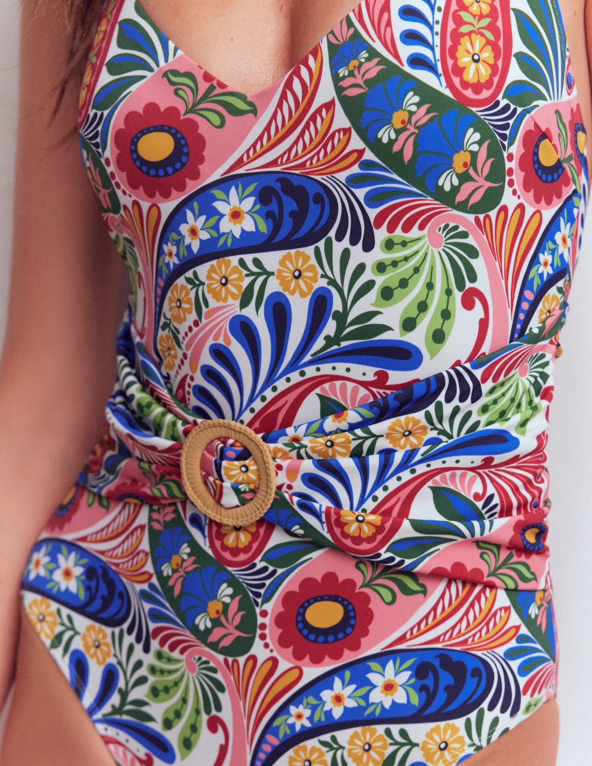 Sorrento Hoop Sash Swimsuit-Multi. Enchanted Paisley - Image 2