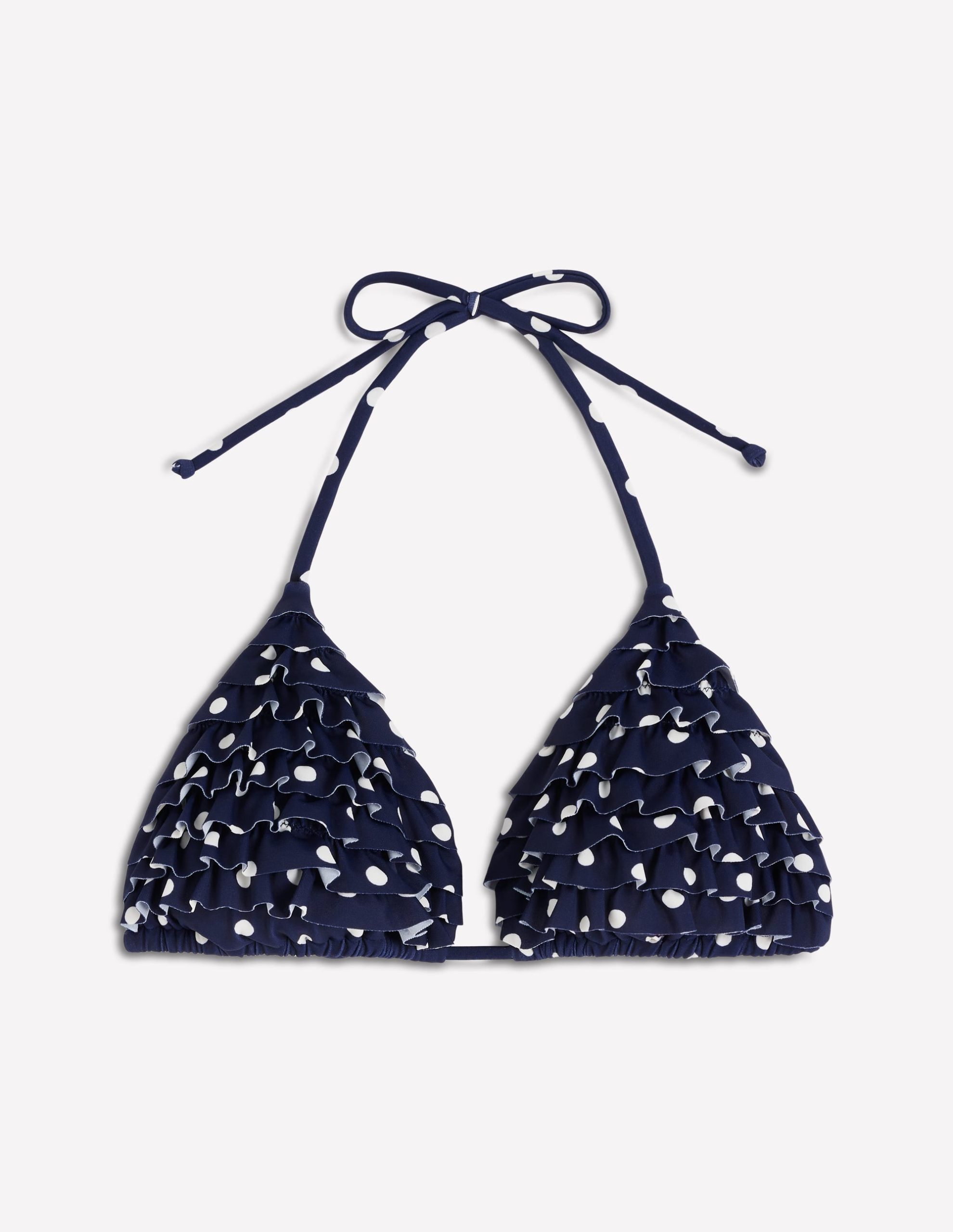 Ruffle Bikini Top-Navy Spot - Image 6