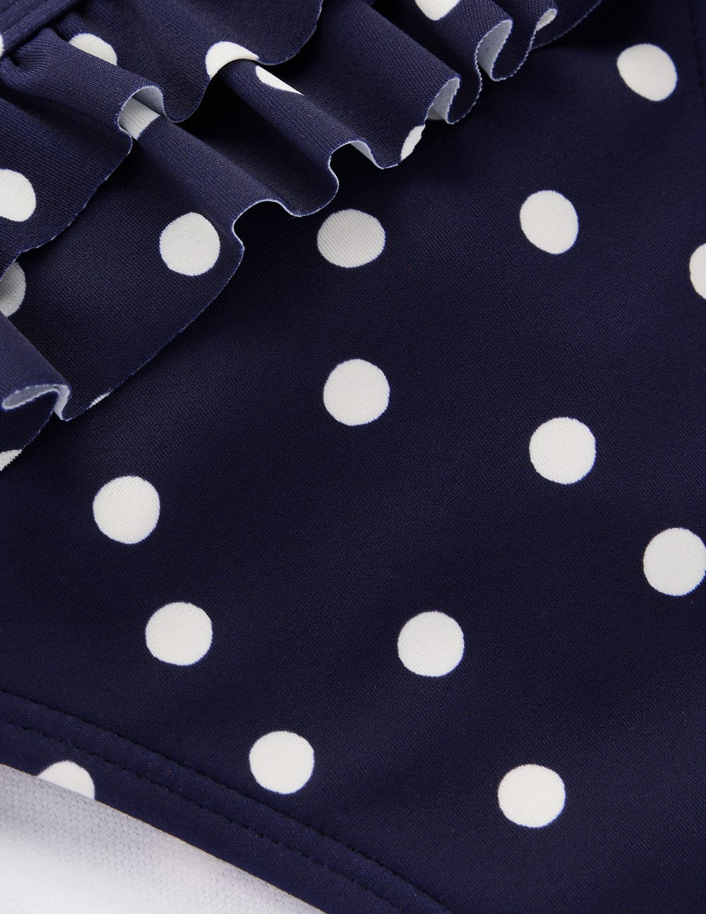Ruffle Bikini Bottoms-French Navy. Painted Dot - Image 7