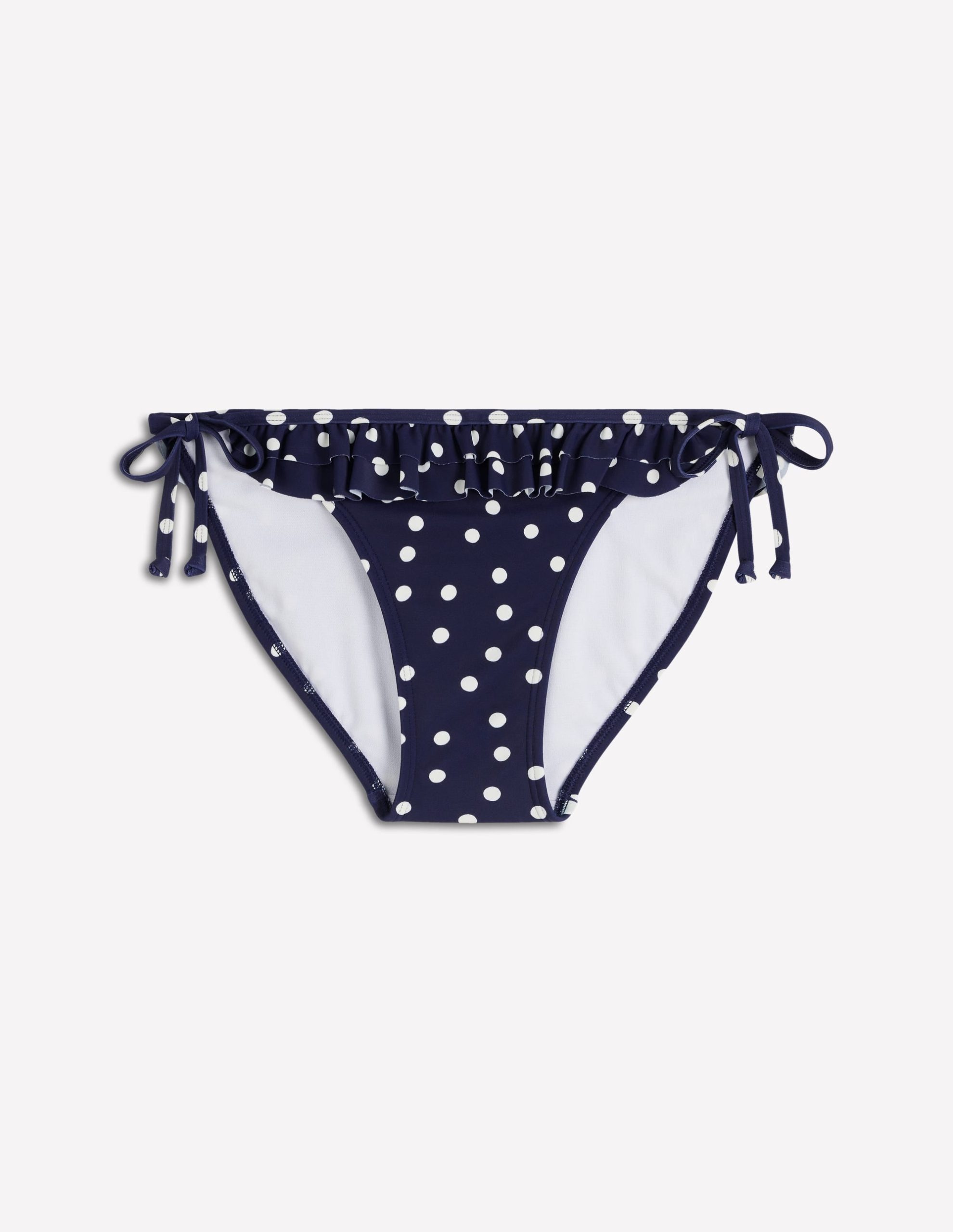 Ruffle Bikini Bottoms-French Navy. Painted Dot - Image 6