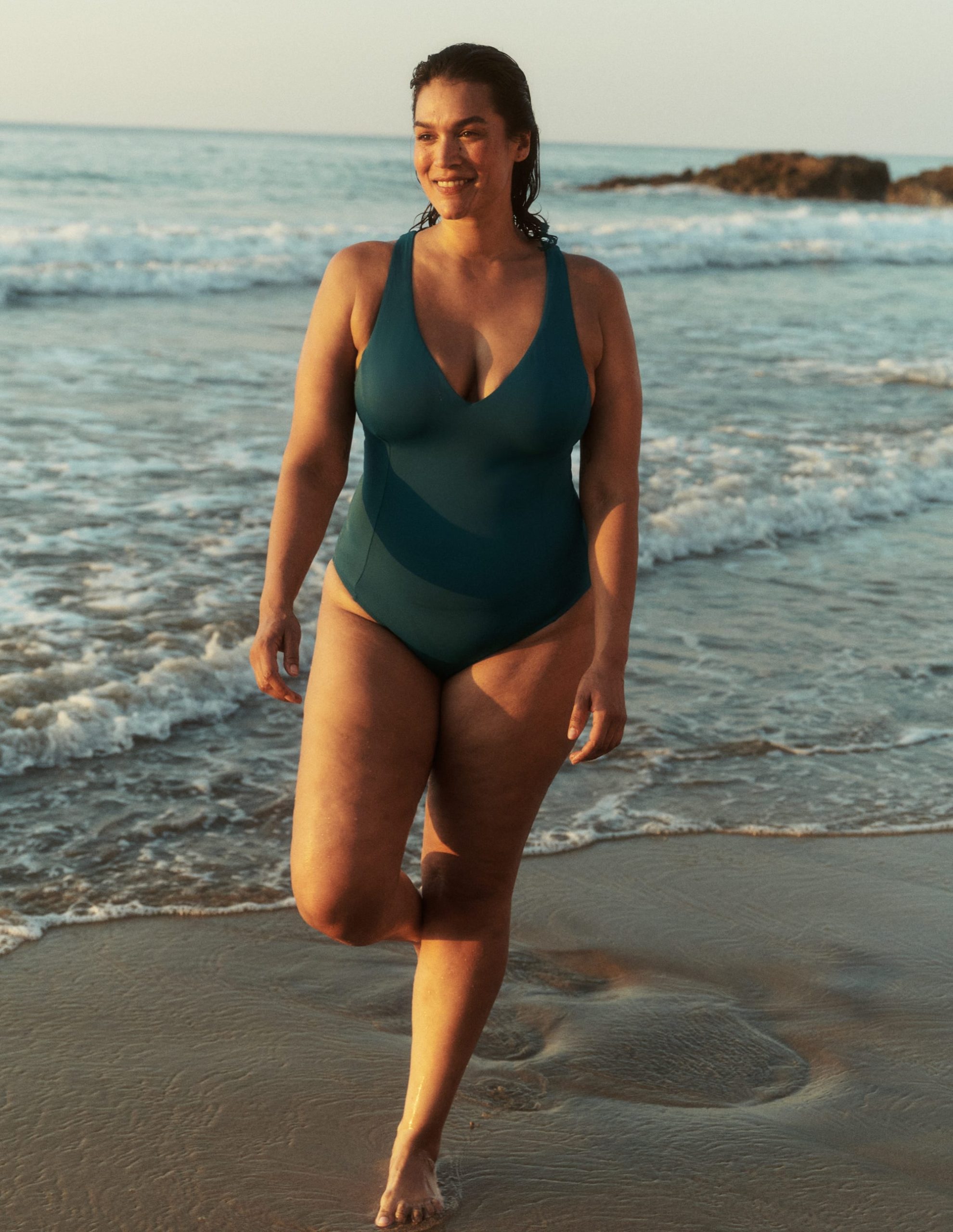 Strap Detail Swimsuit-Pacific Green - Image 5