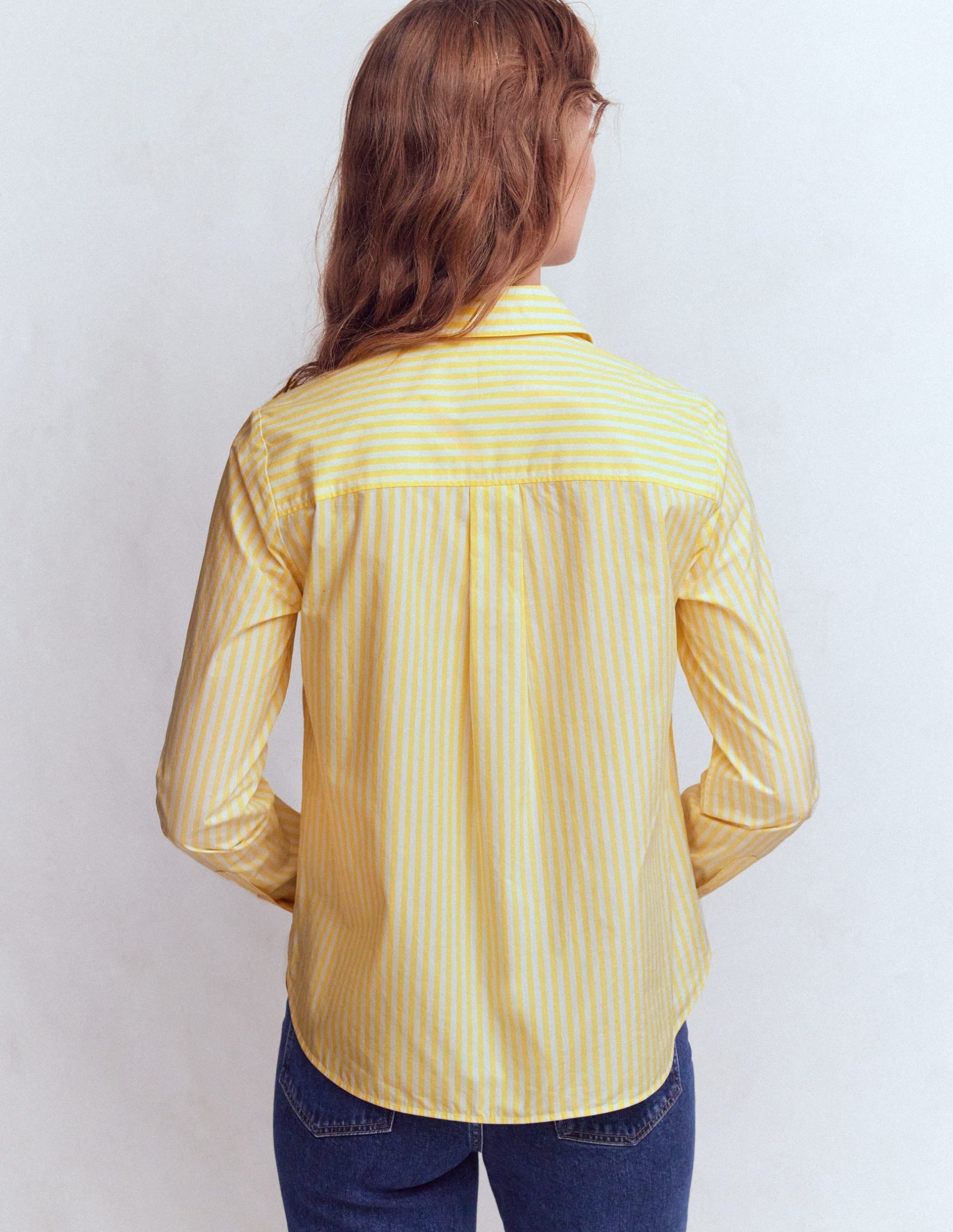 Sienna Cotton Shirt-Yellow Fine Stripe - Image 3