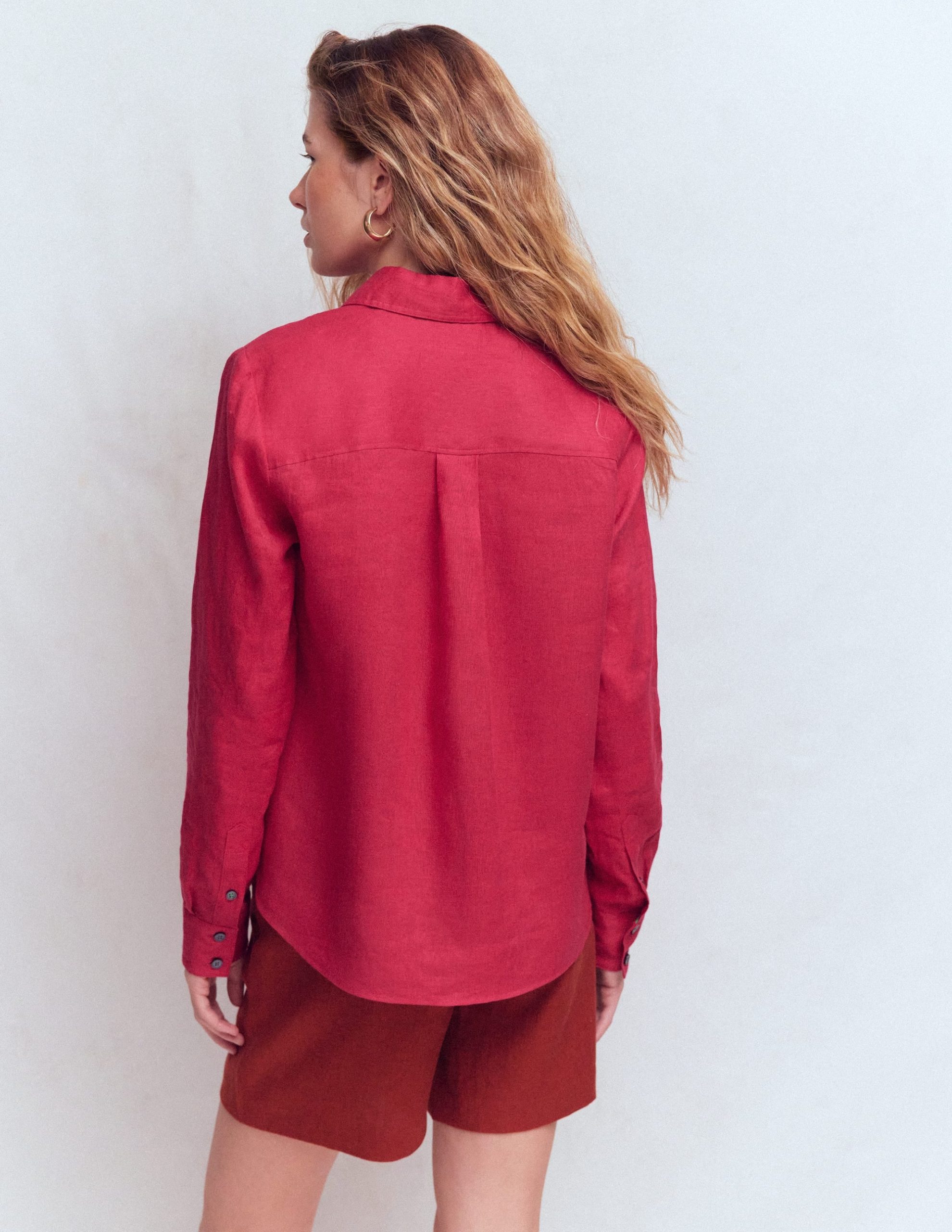 Sienna Linen Shirt-Pomegranate - Image 3