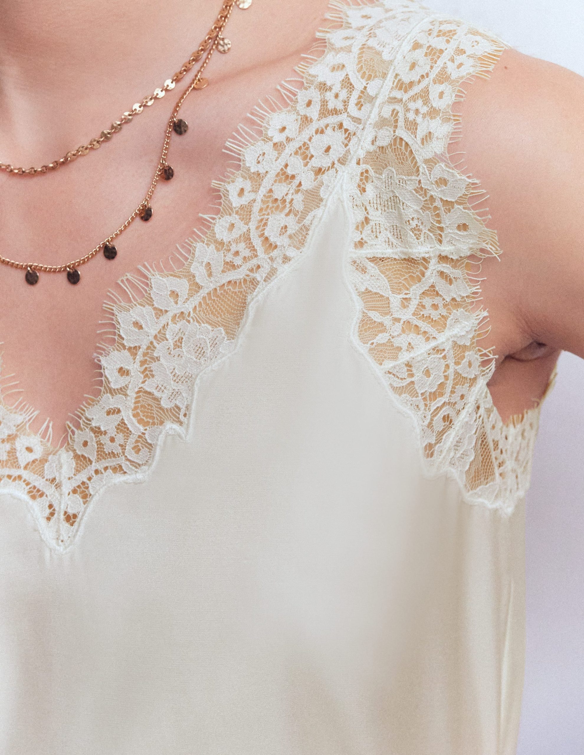 Ara Silk Blend Lace Cami-Ivory - Image 2