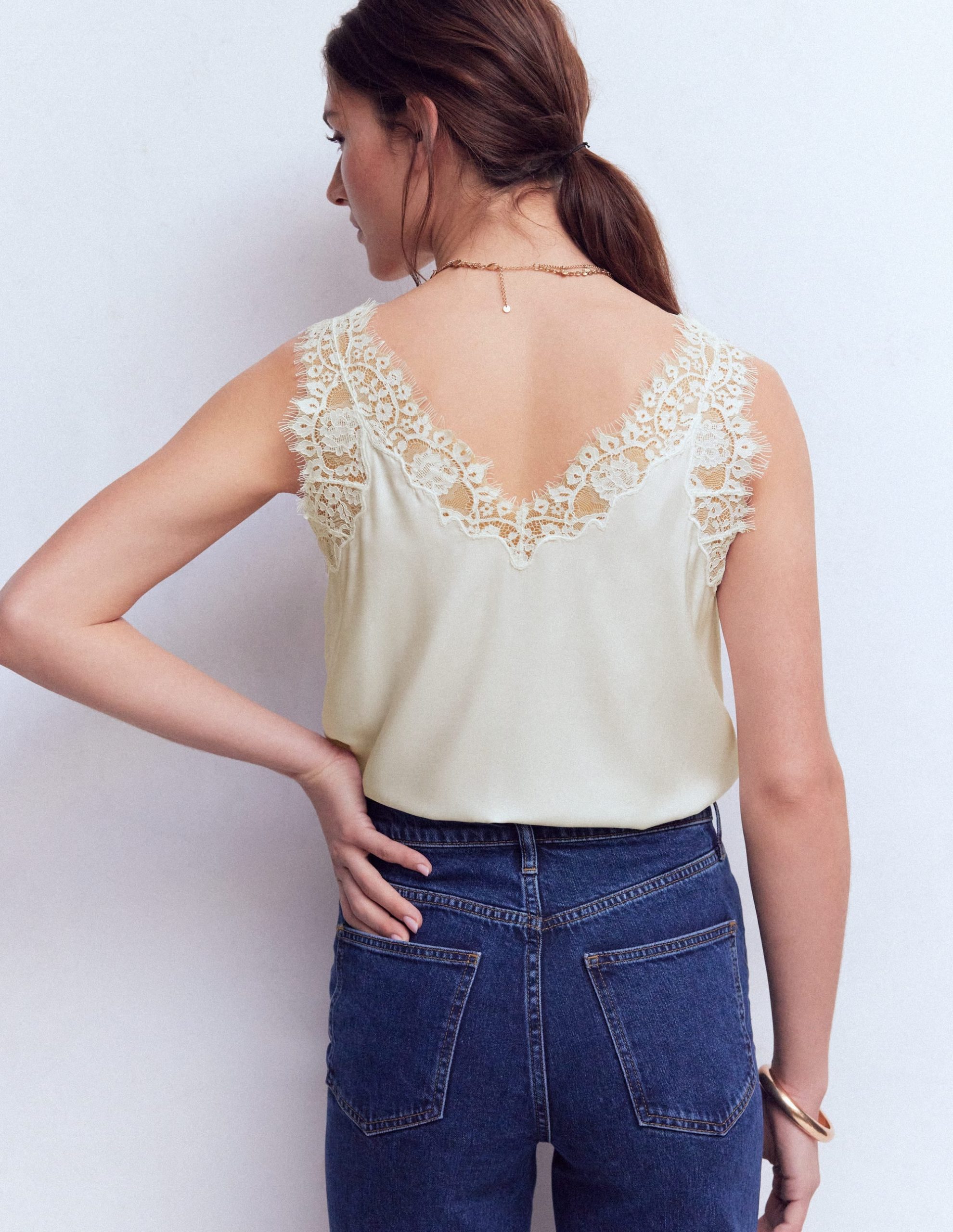 Ara Silk Blend Lace Cami-Ivory - Image 3