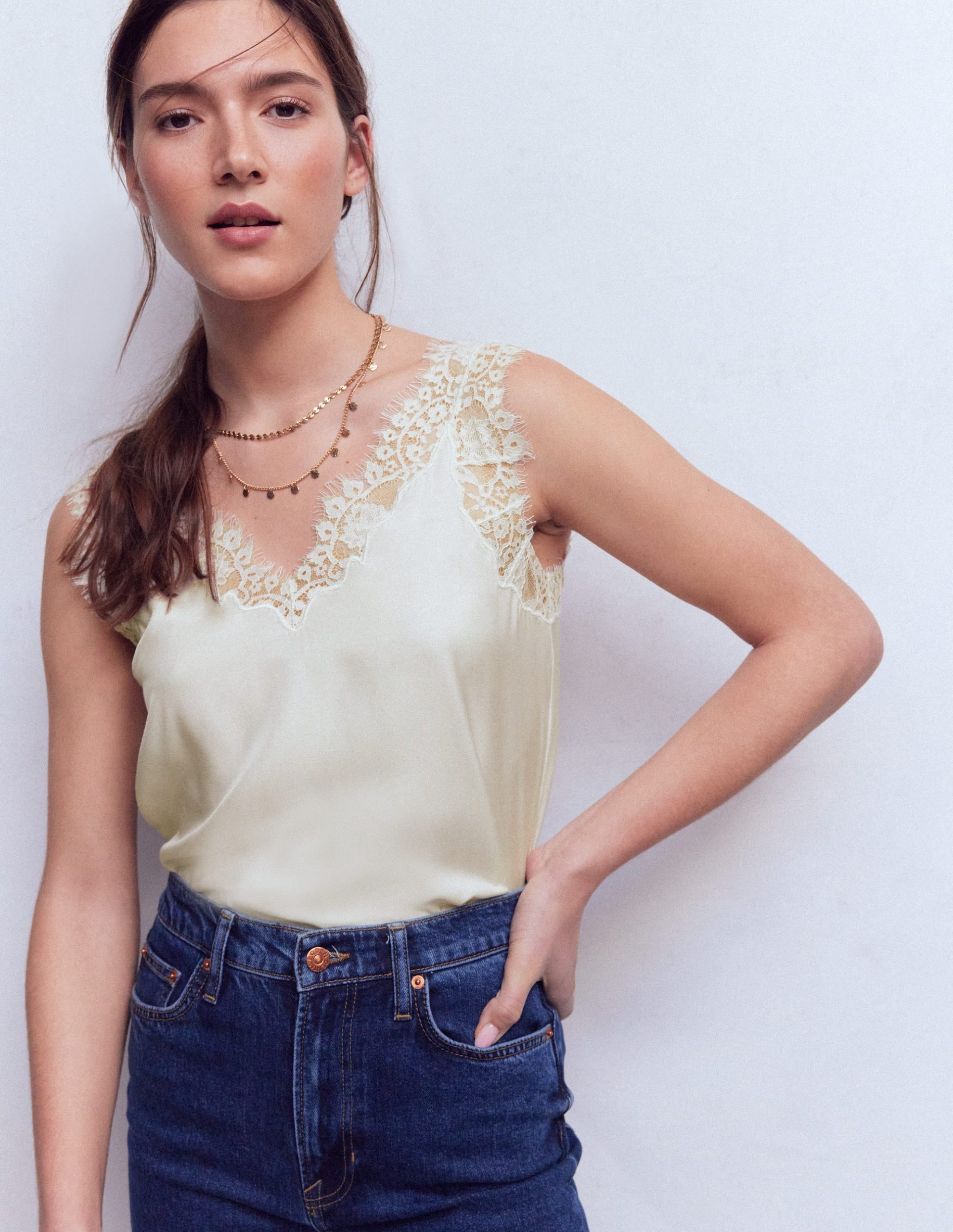 Ara Silk Blend Lace Cami-Ivory - Image 4