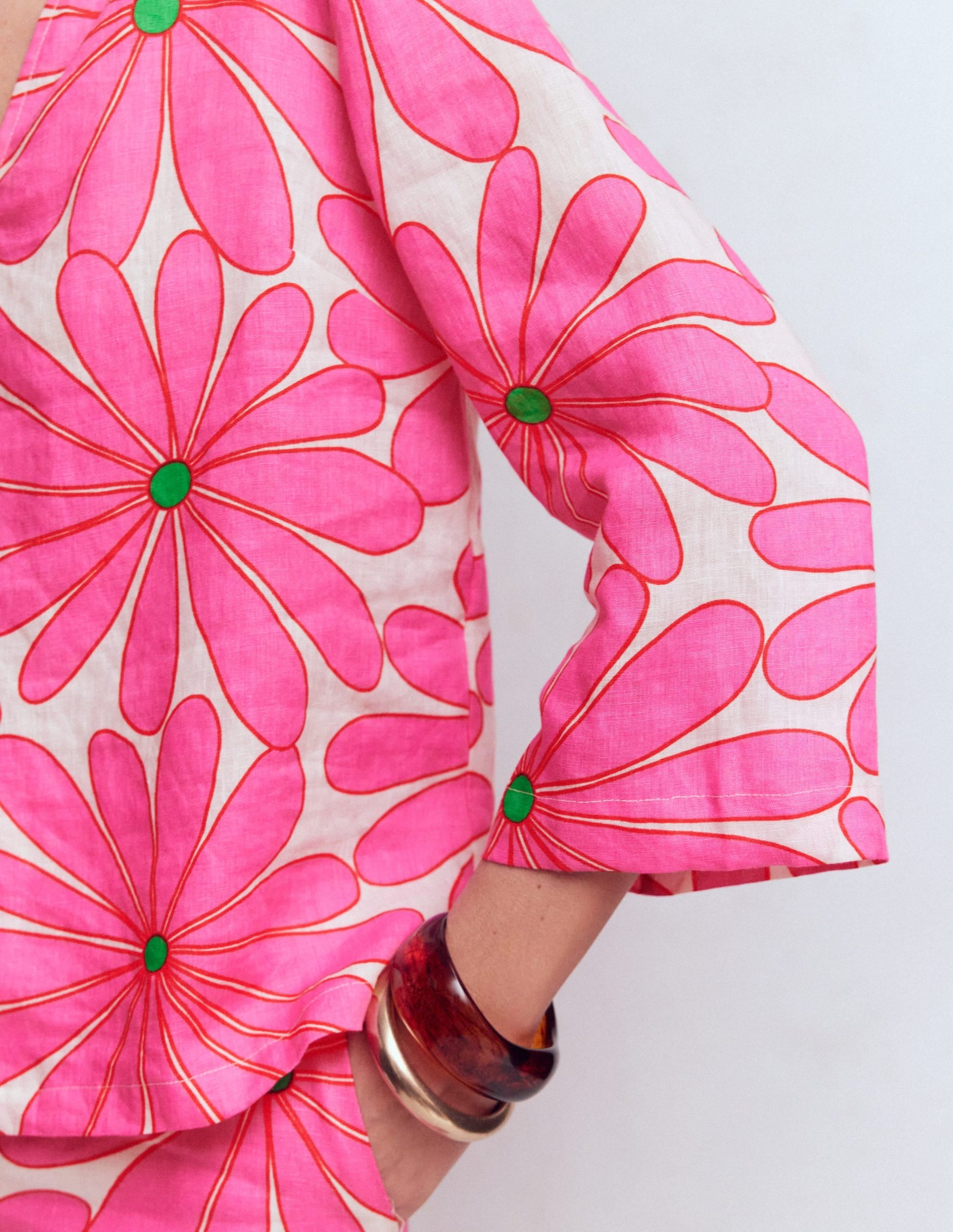 Cleo Linen Top-Pink. Daisy Blossom - Image 2