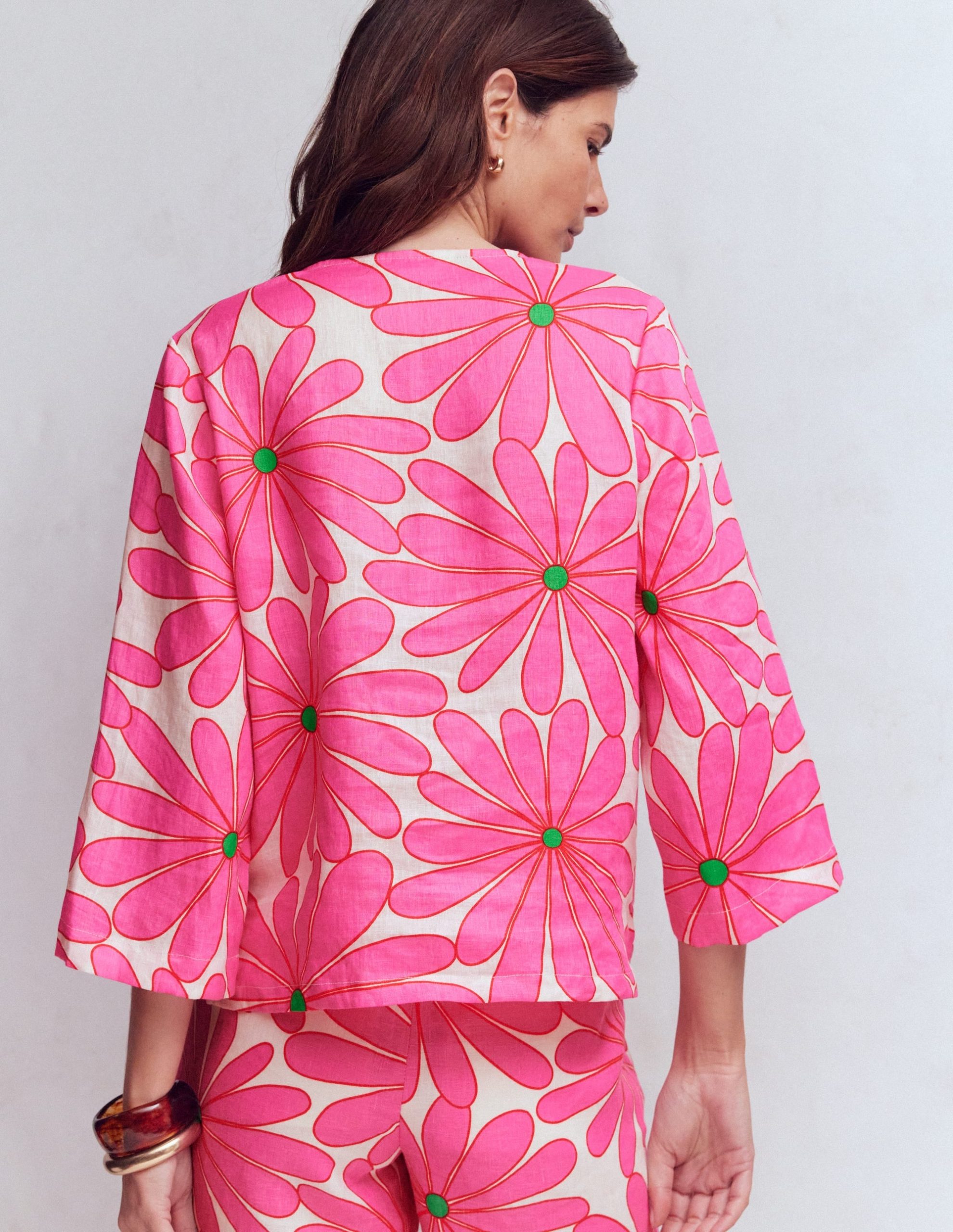 Cleo Linen Top-Pink. Daisy Blossom - Image 3