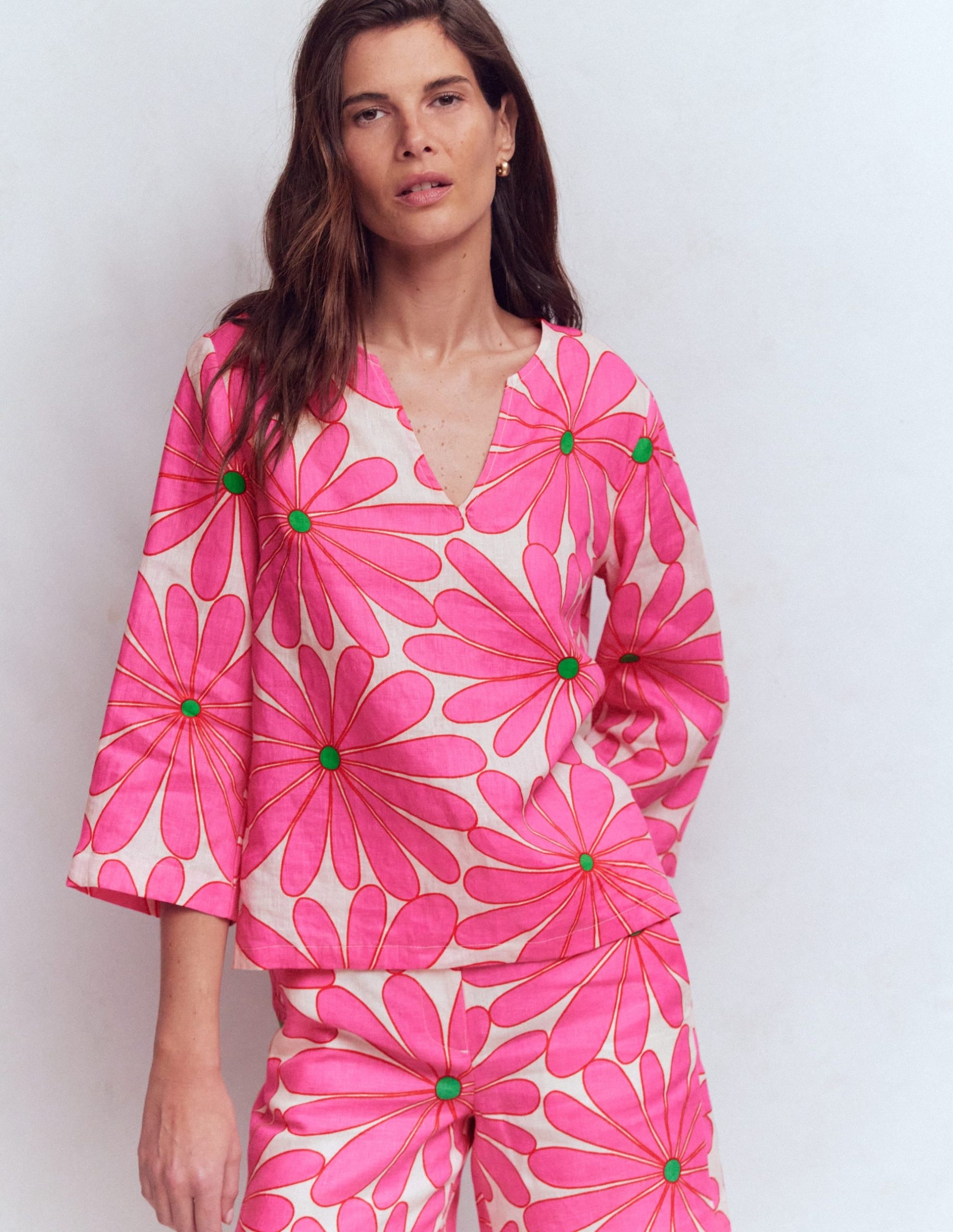 Cleo Linen Top-Pink. Daisy Blossom - Image 4