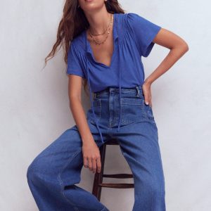 Edi Trim Detail T-shirt-Beaucoup Blue