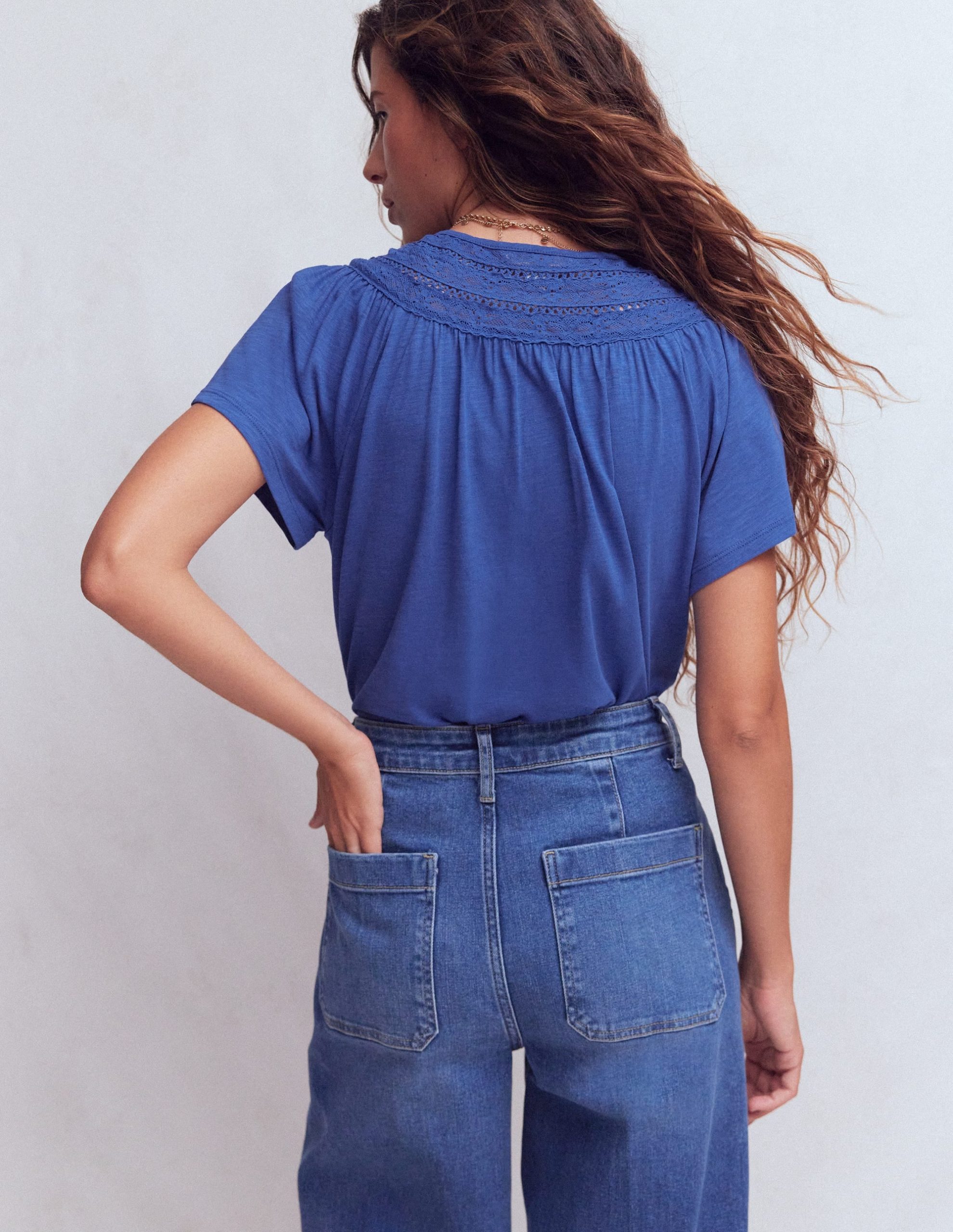 Edi Trim Detail T-shirt-Beaucoup Blue - Image 3