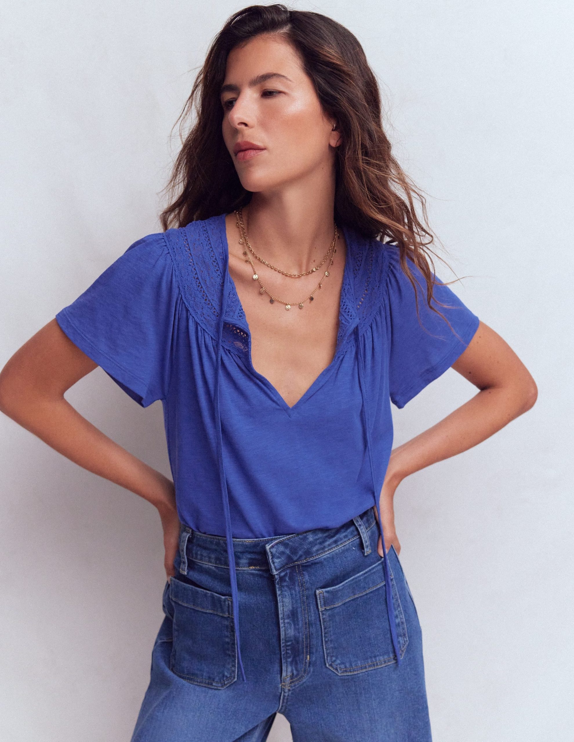 Edi Trim Detail T-shirt-Beaucoup Blue - Image 4