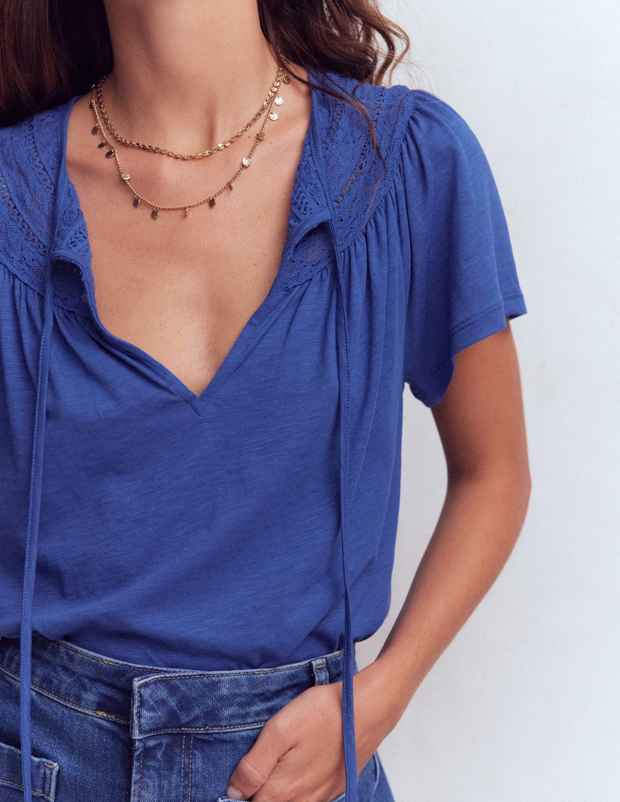 Edi Trim Detail T-shirt-Beaucoup Blue - Image 5