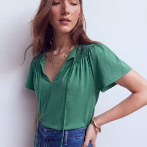 Edi Trim Detail T-shirt-Deep Sea