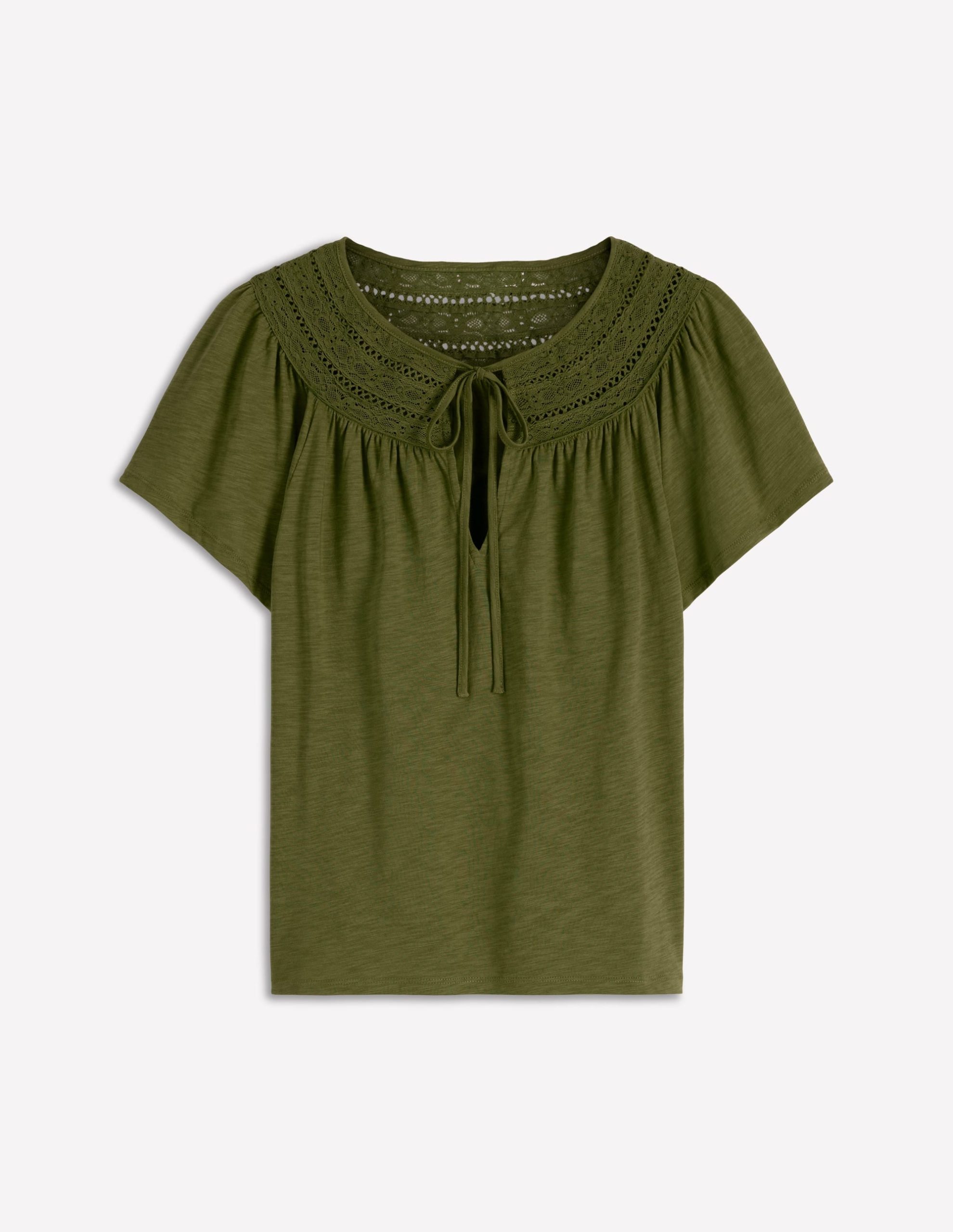 Edi Trim Detail T-shirt-Olive - Image 5