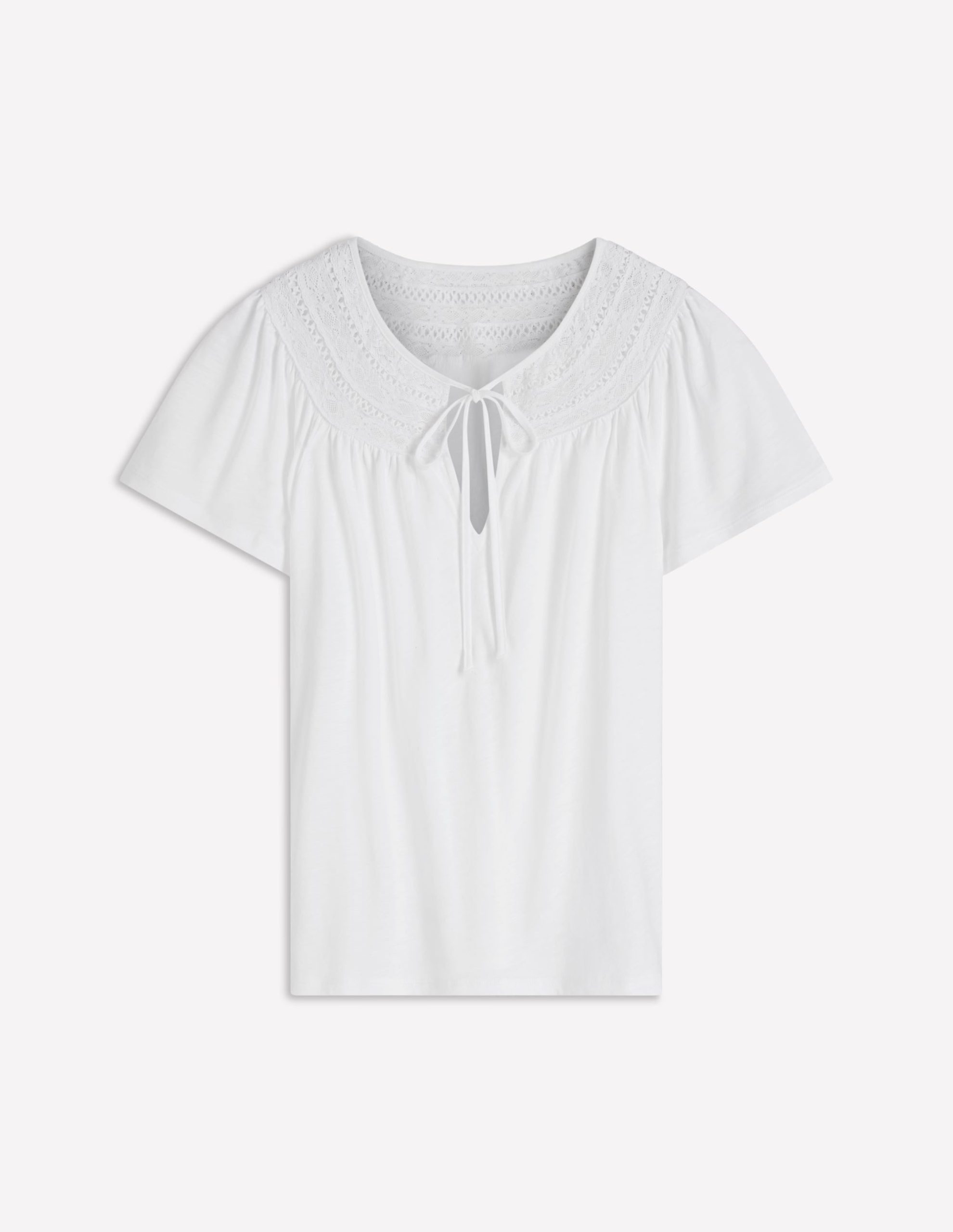Edi Trim Detail T-shirt-White - Image 5