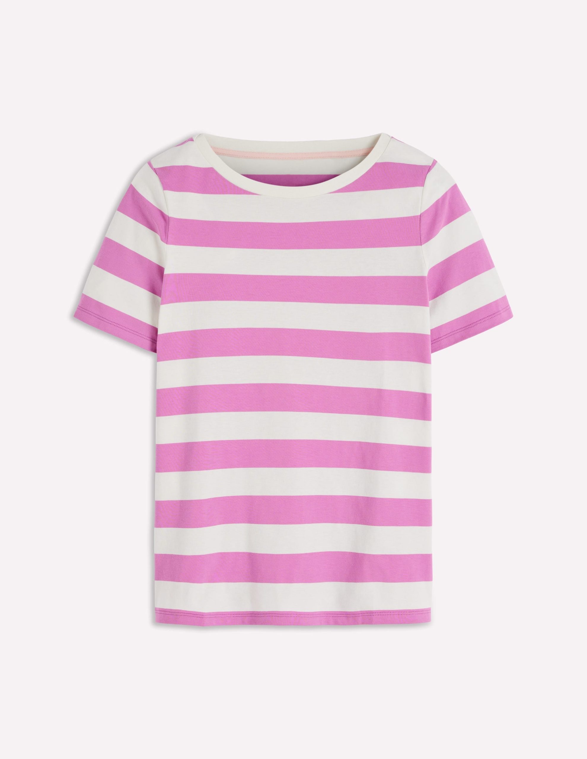 Olivia Short Sleeve Breton-Clover Purple and Ivory Stripe - Image 6