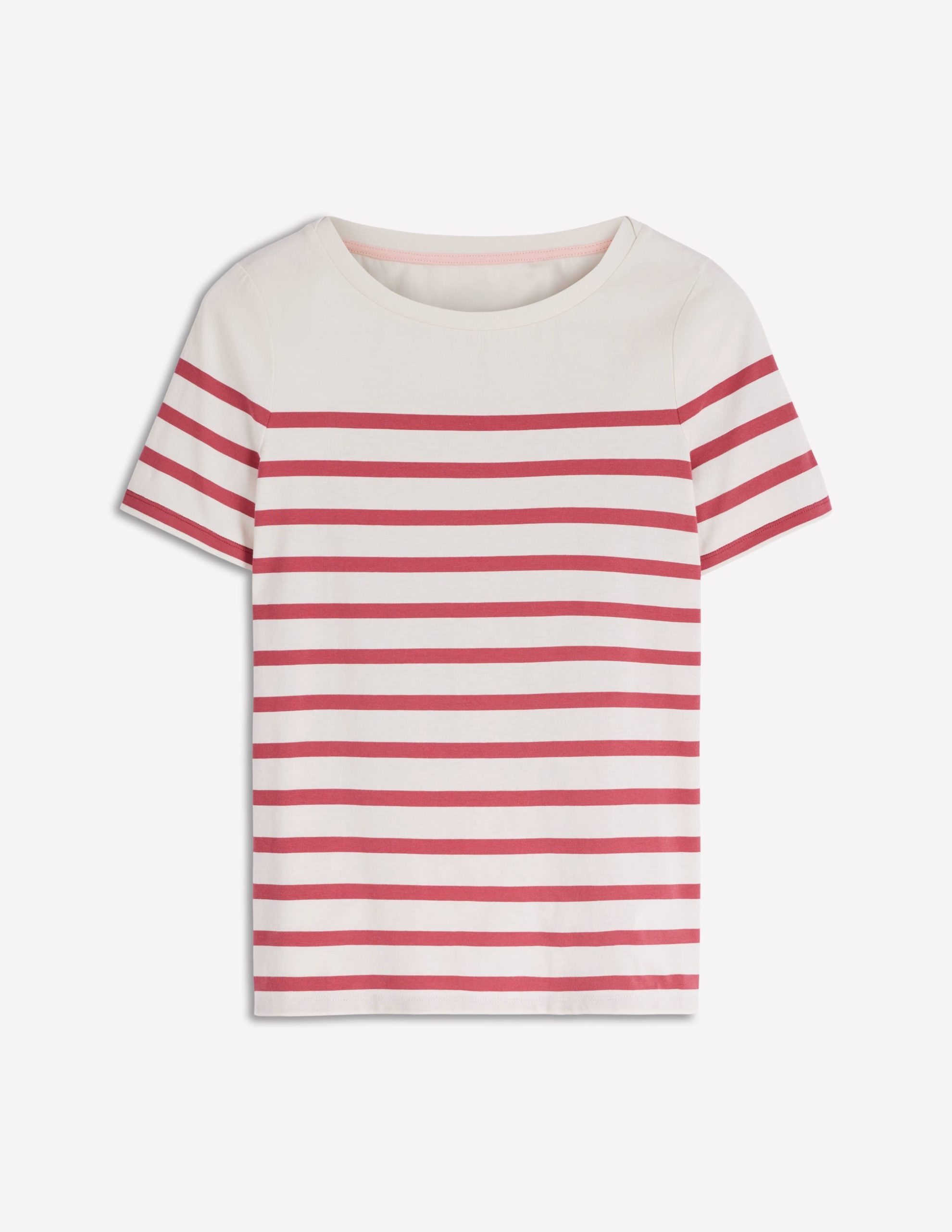 Olivia Short Sleeve Breton-Earth Red. Ivory Stripe - Image 6