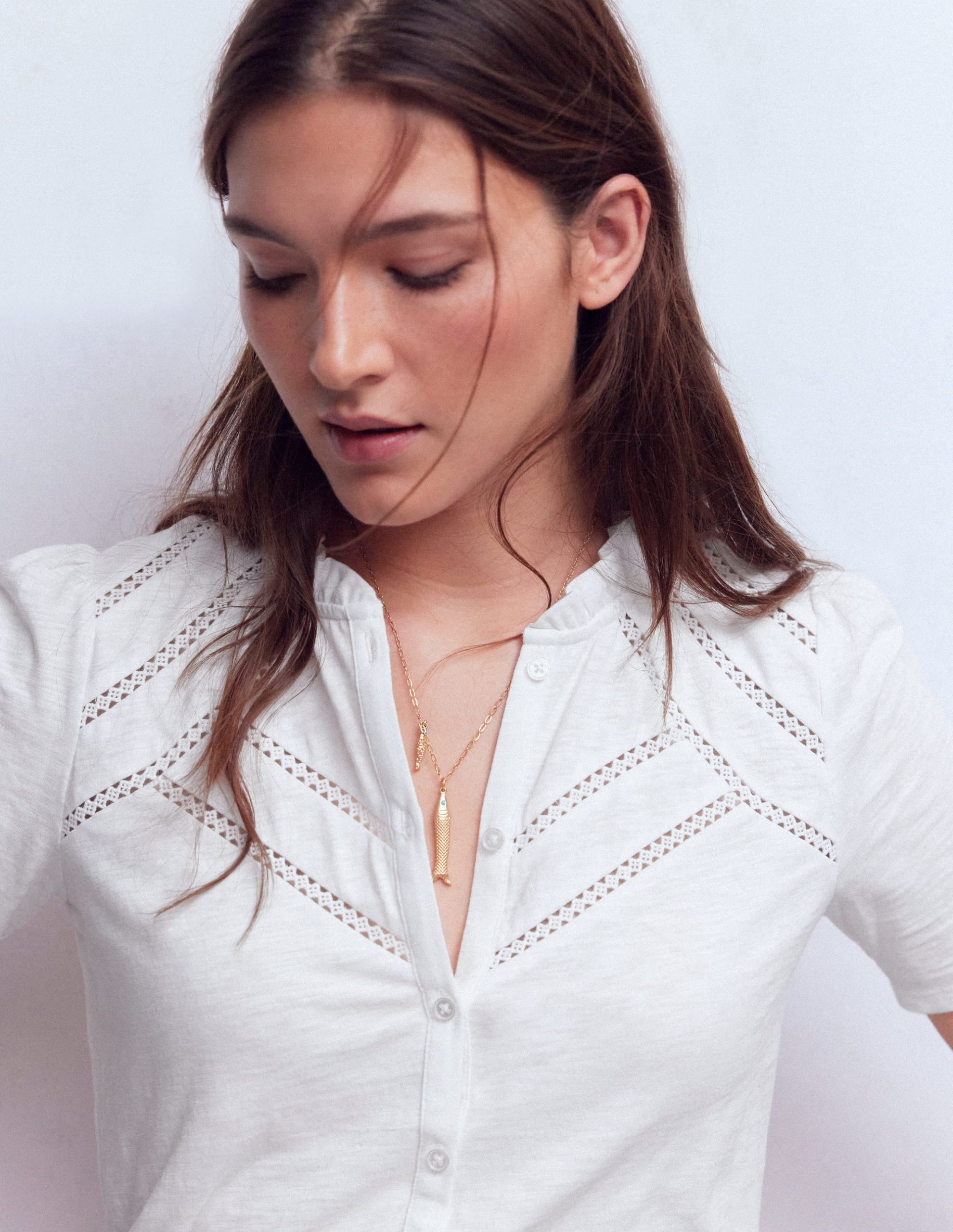 Bea Short Sleeve Shirt-White - Image 2