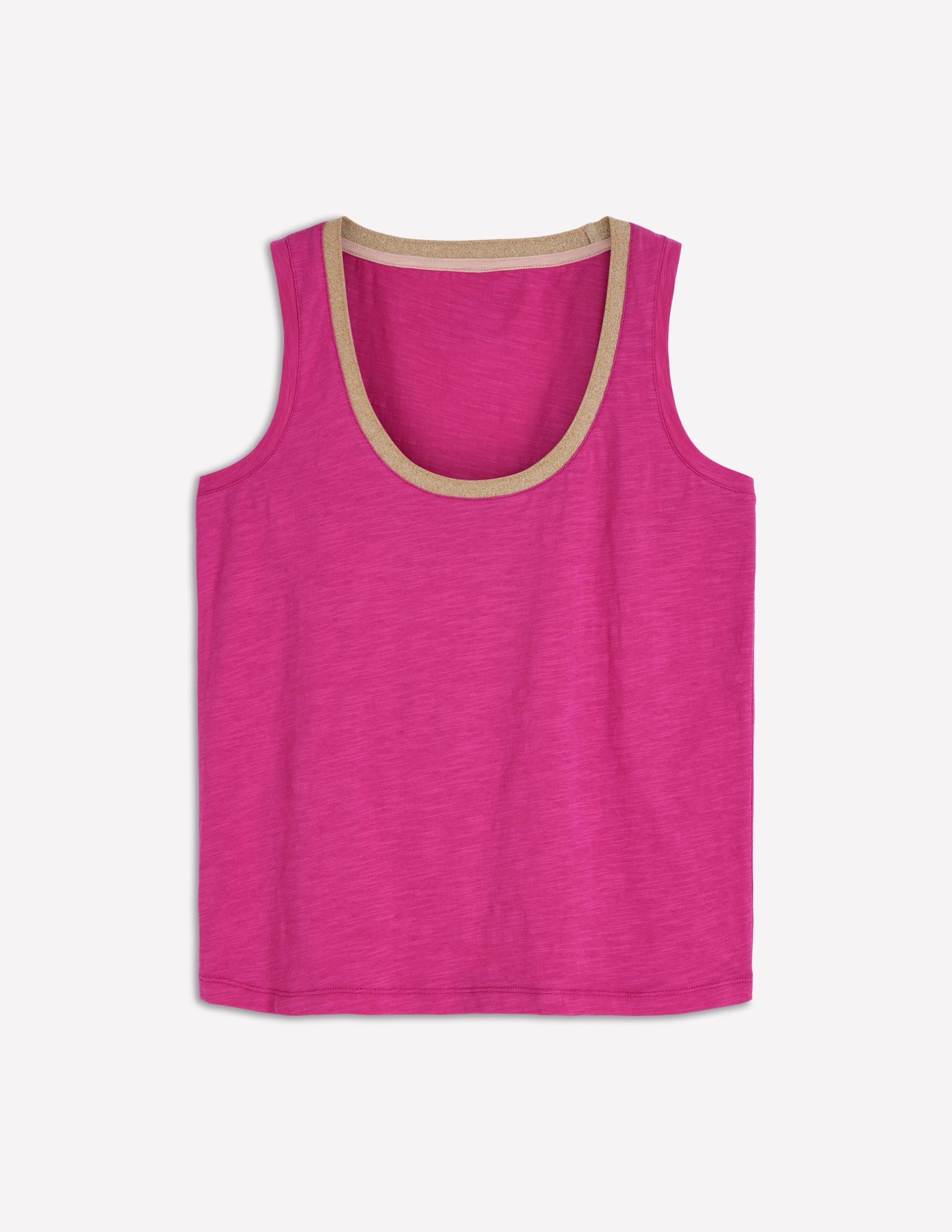 Metallic Trim Scoop Neck Vest-Cosmos Pink - Image 5