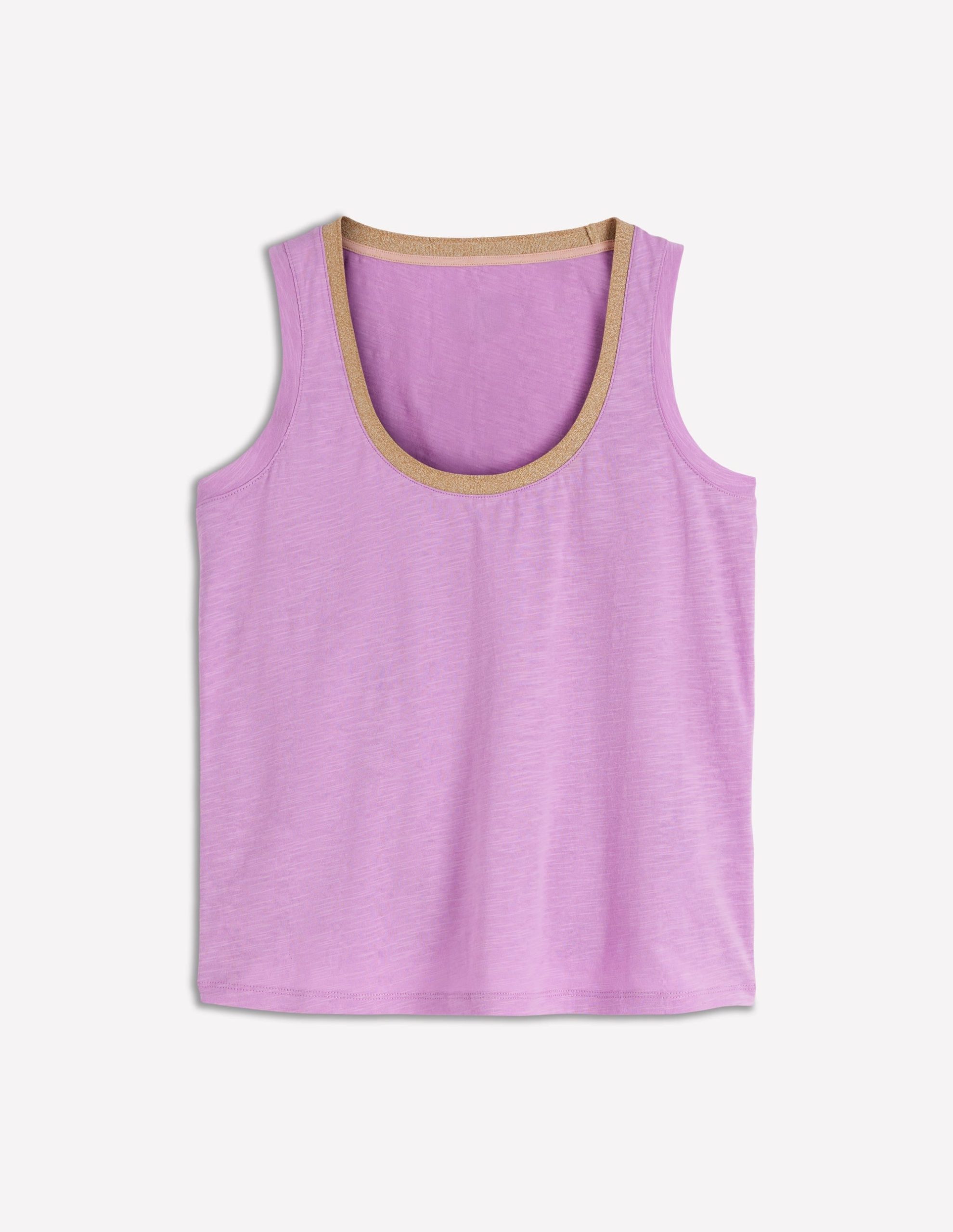Metallic Trim Scoop Neck Vest-Heath Lilac - Image 4