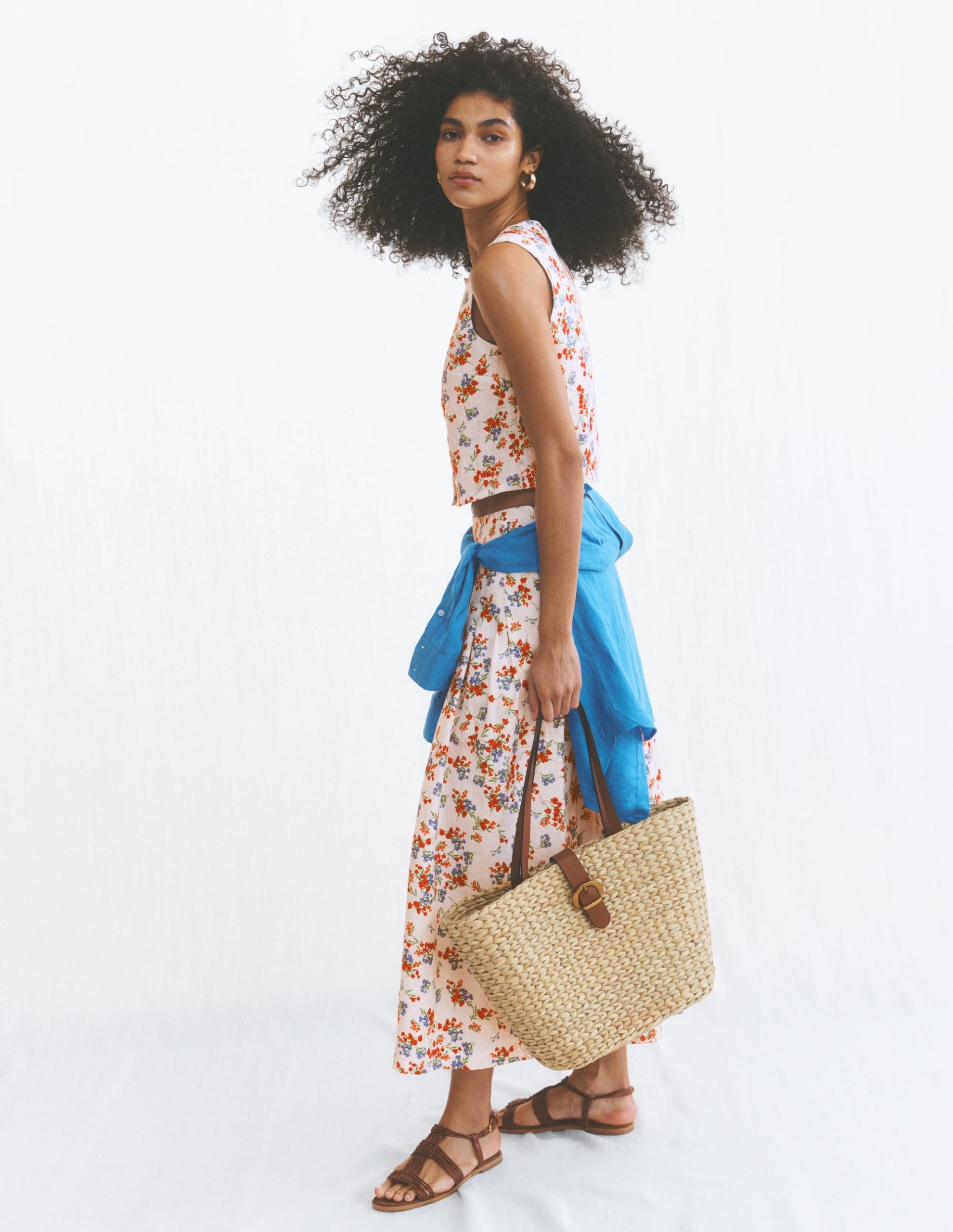 Andrea Linen Shell Top-Ivory. Bloom Scatter - Image 7