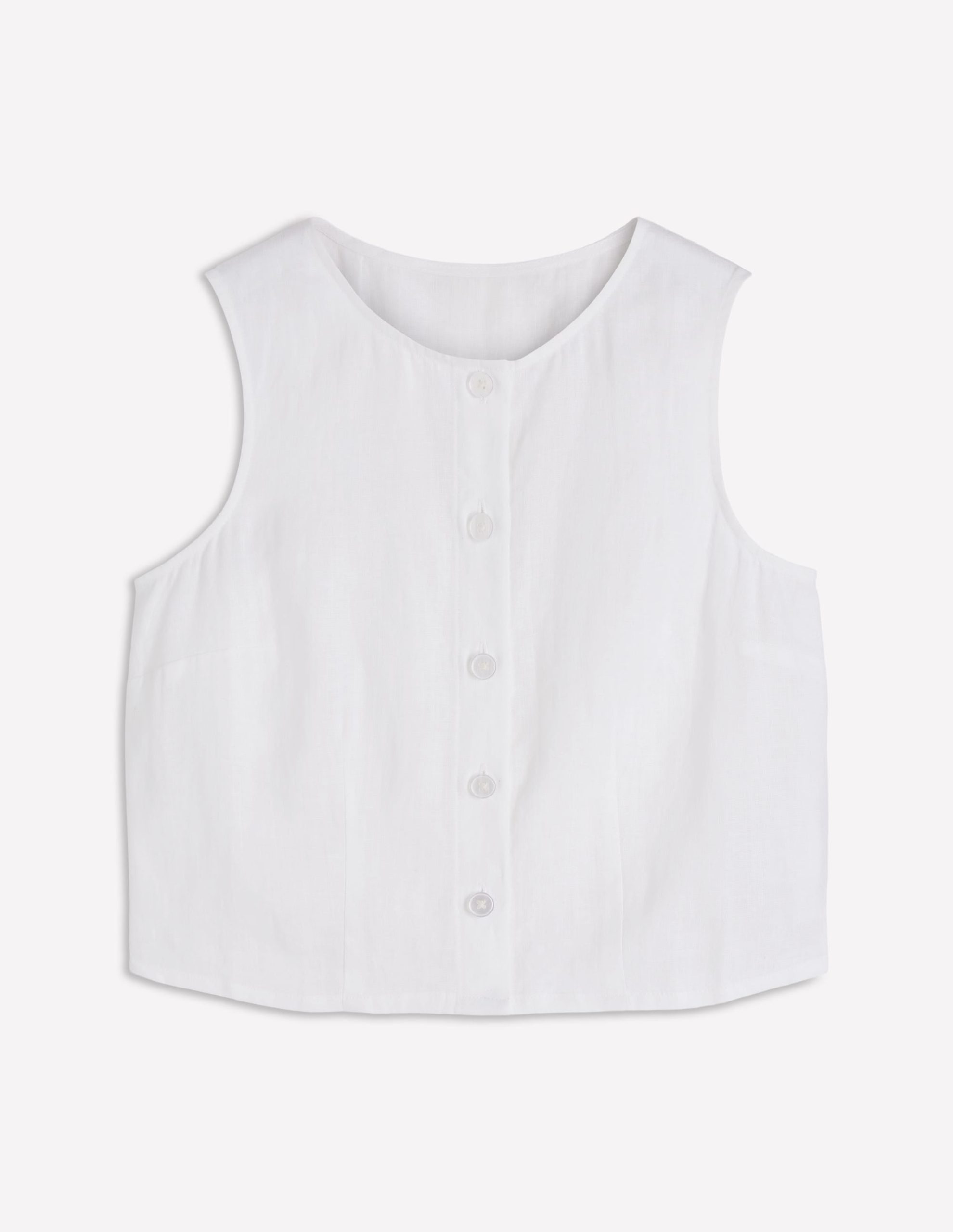 Andrea Linen Shell Top-White - Image 6
