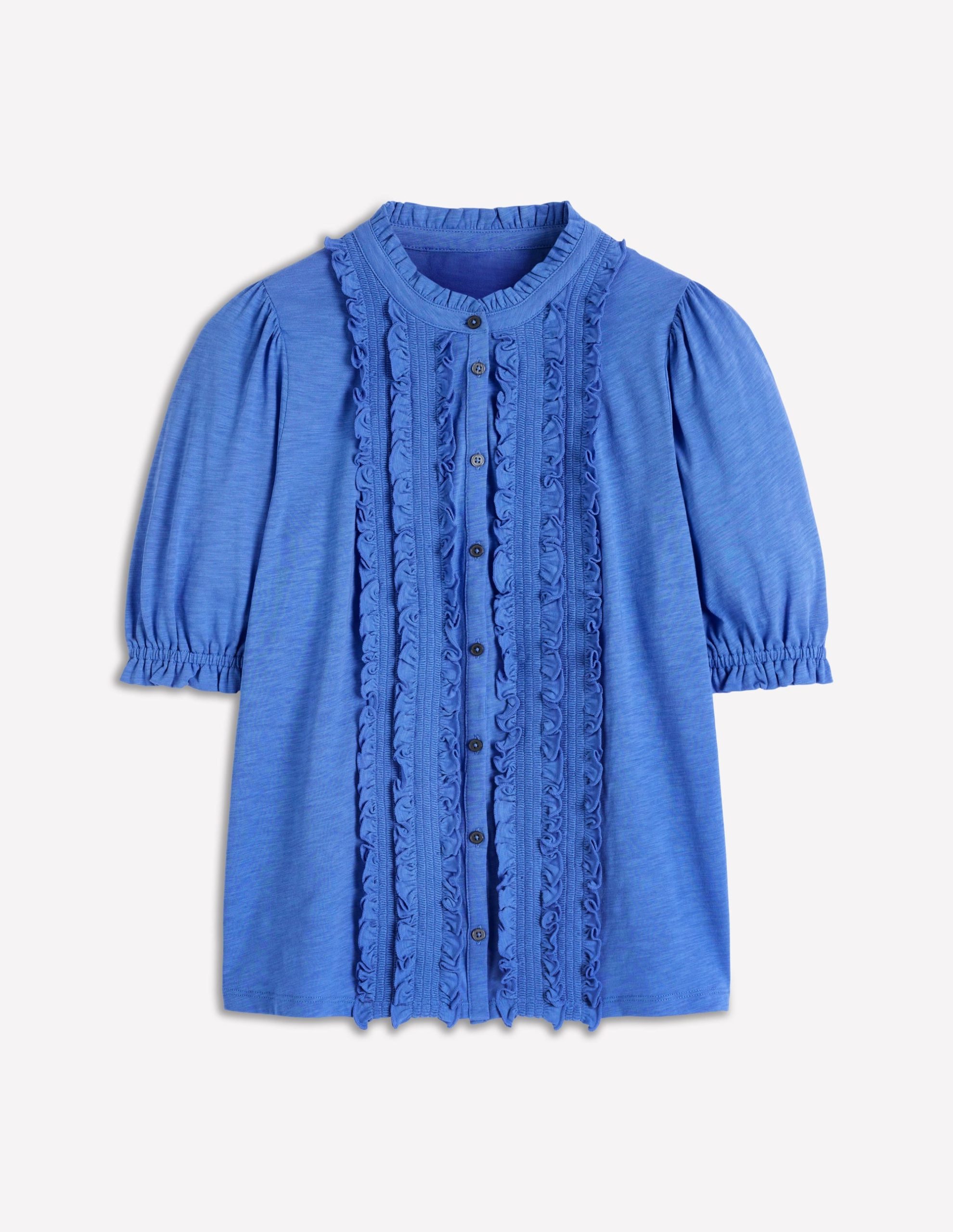 Eda Ruffle Front Shirt-Regatta - Image 6