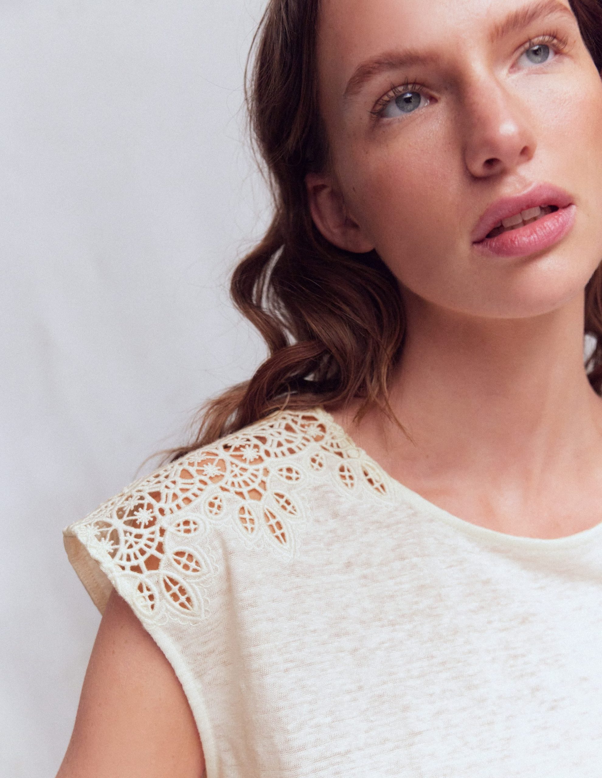 Tara Cutwork Linen Tee-Ivory - Image 2