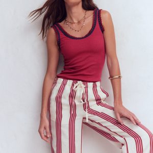 Maddie Trim Detail Vest-Terracotta Red