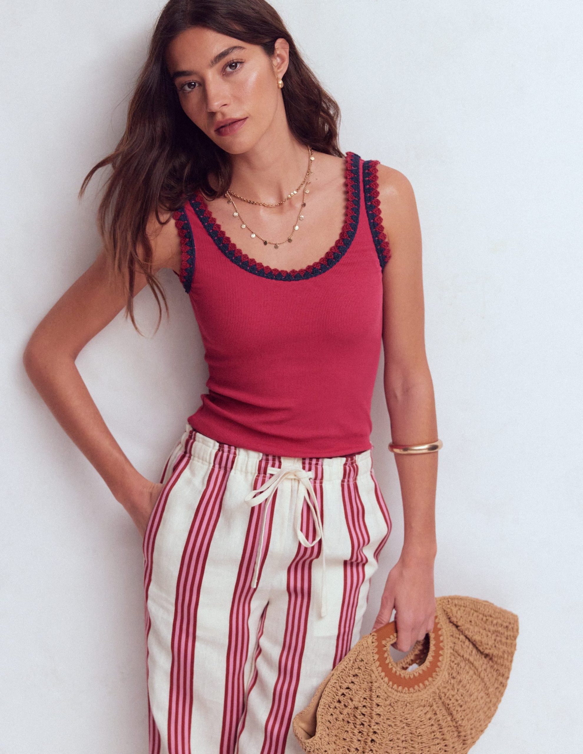 Maddie Trim Detail Vest-Terracotta Red - Image 5