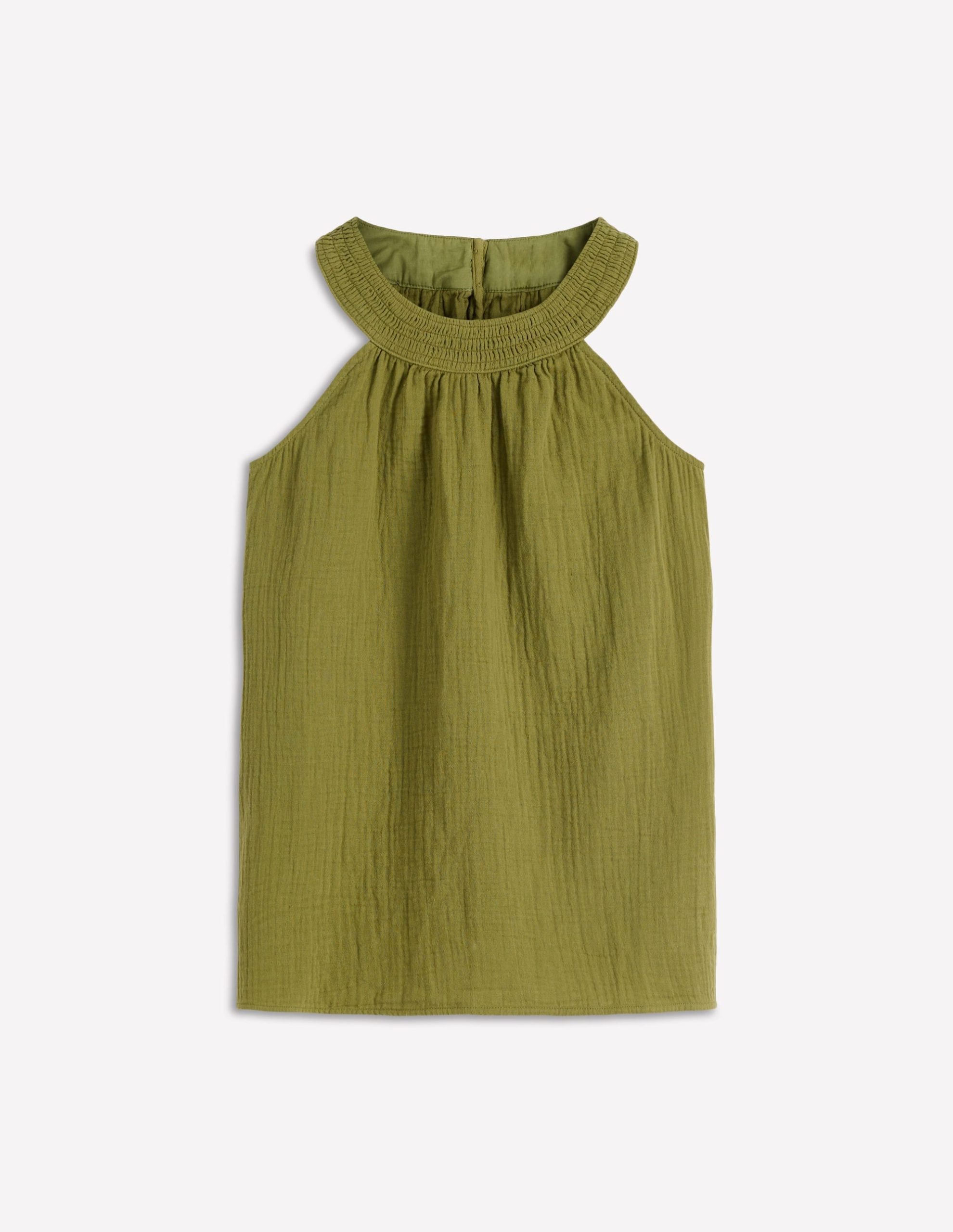 Halter-neck Double Cloth Top-Woodland Green - Image 5