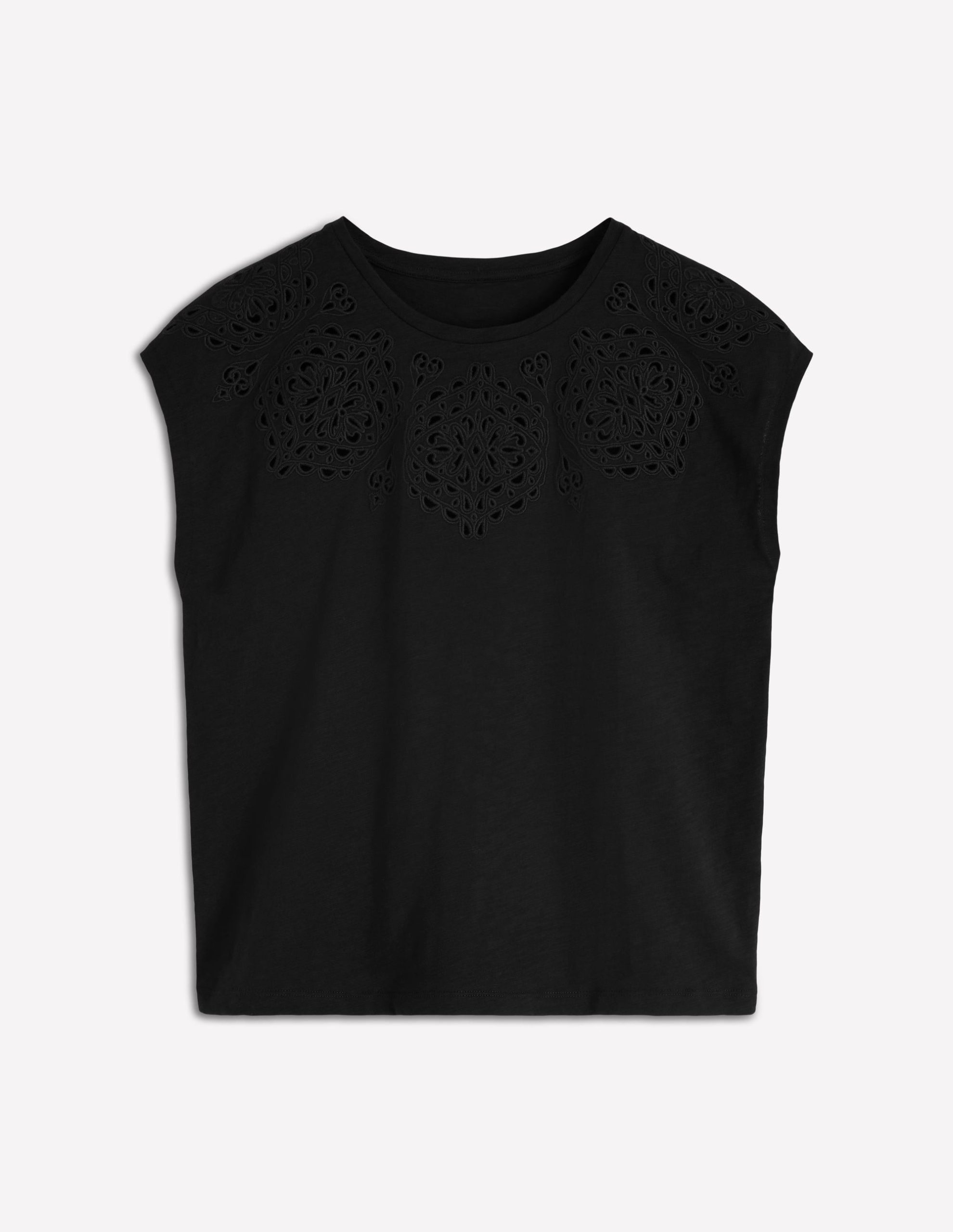 Willow Broderie T-shirt-Black Beauty - Image 5