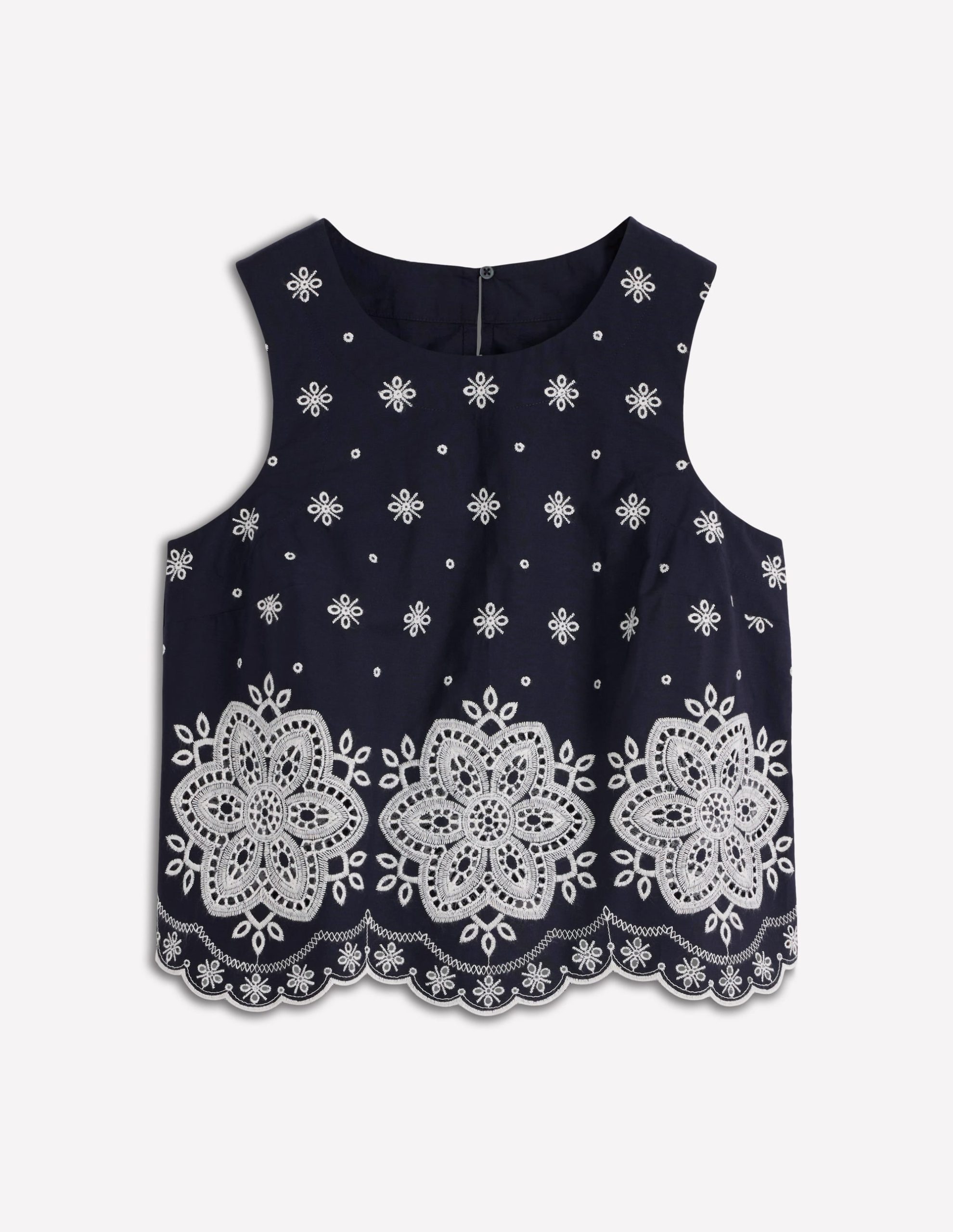 Sofia Broderie Shell Top-Navy - Image 8