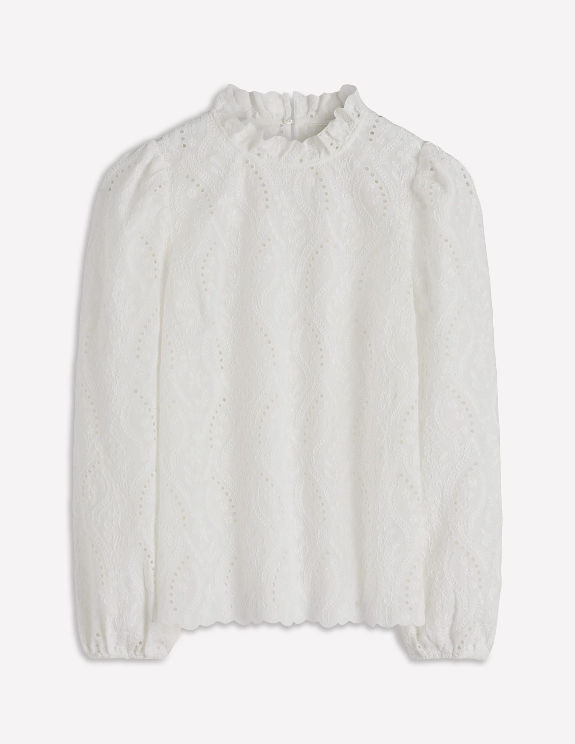 Puff Sleeve Interest Top-Ivory - Image 6