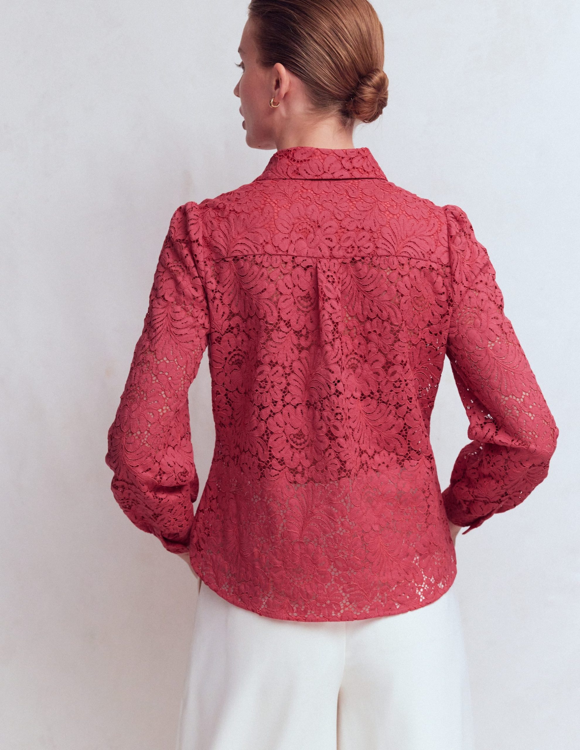 Cara Lace Shirt-Cherry Blush - Image 3