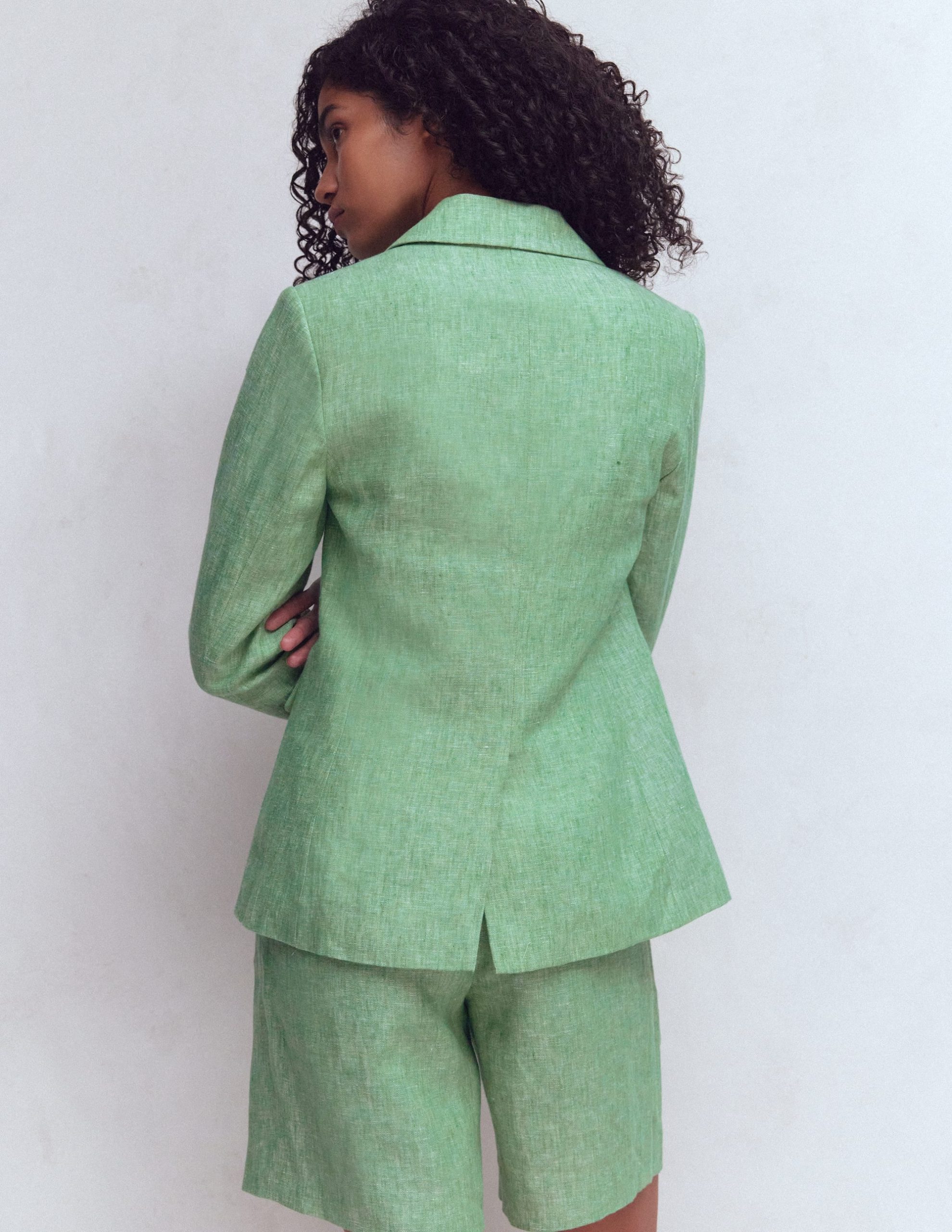 Stamford Linen Blazer-Aloe Green Chambray - Image 3