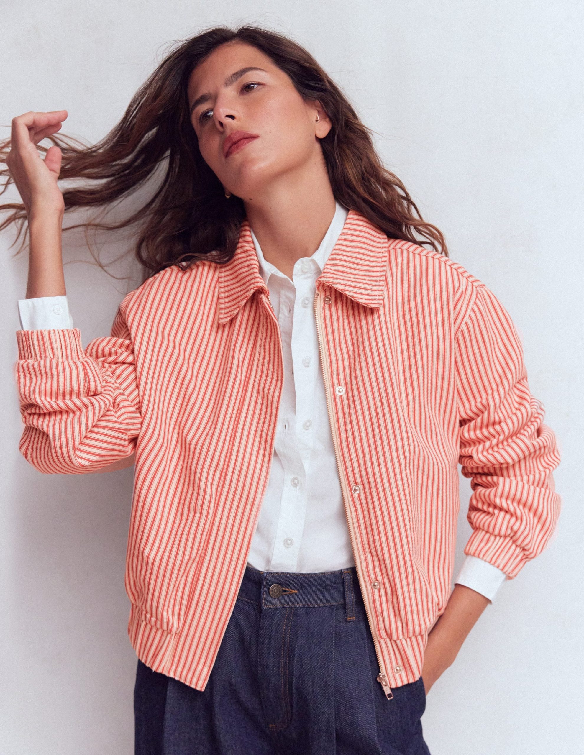 Harrington Jacket-Red Tram Stripe
