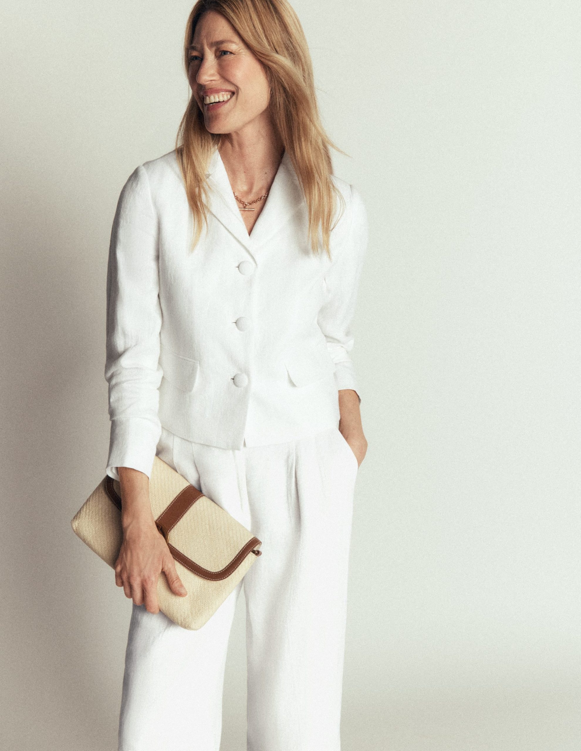 Dartmouth Linen Blazer-White - Image 2