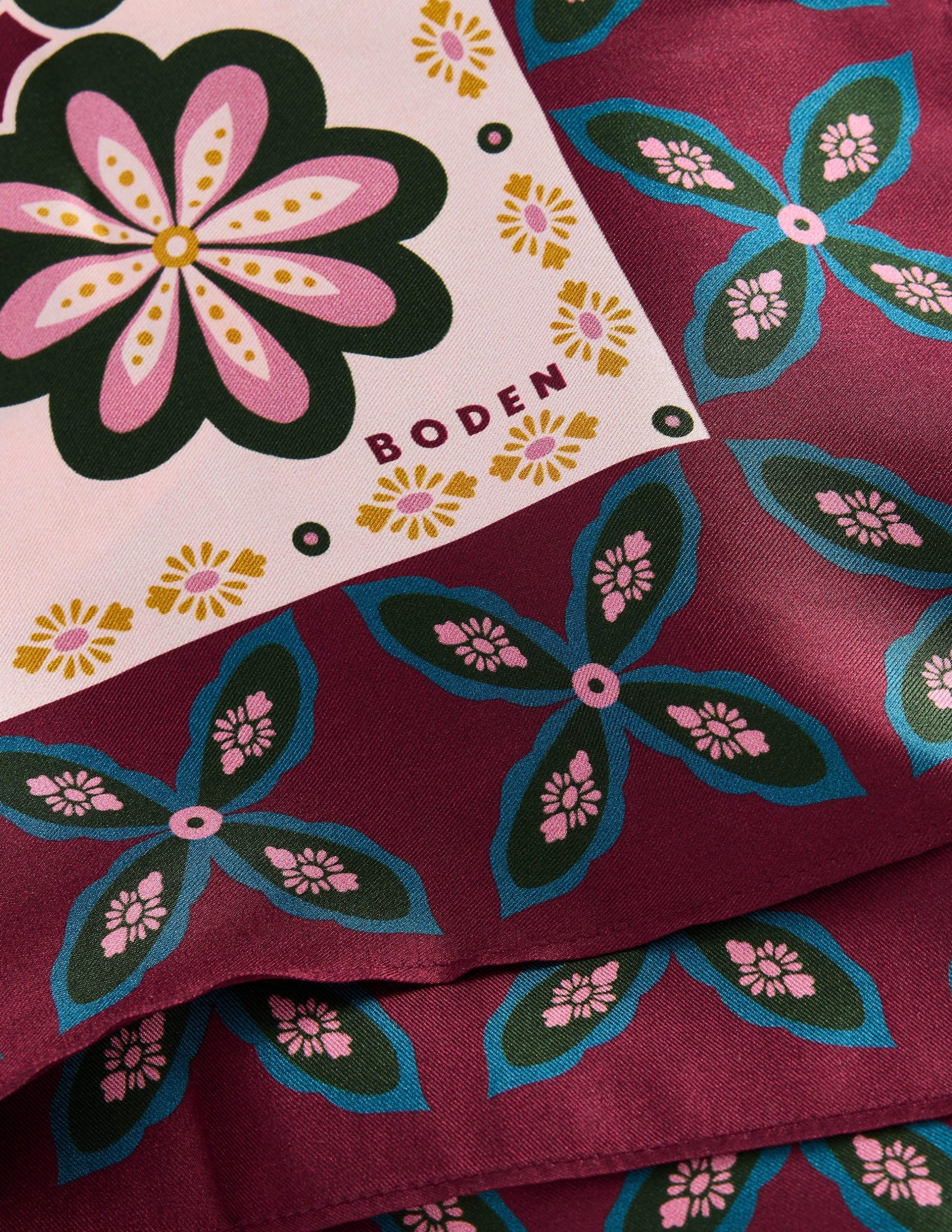 Elisabeth Silk Square Scarf-Multi. Geo Flora - Image 3