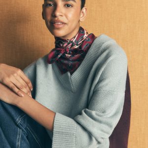 Elisabeth Silk Square Scarf-Multi. Geo Flora