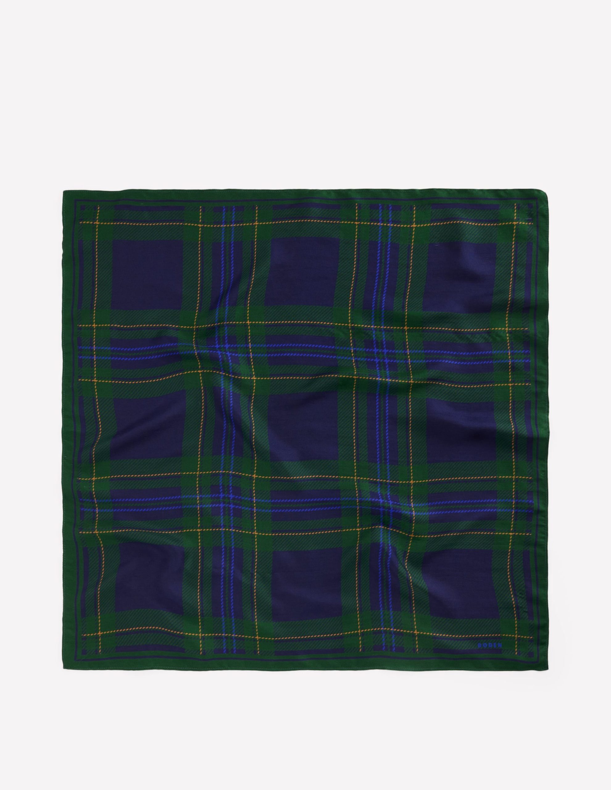 Elisabeth Silk Square Scarf-Navy. Tartan - Image 4