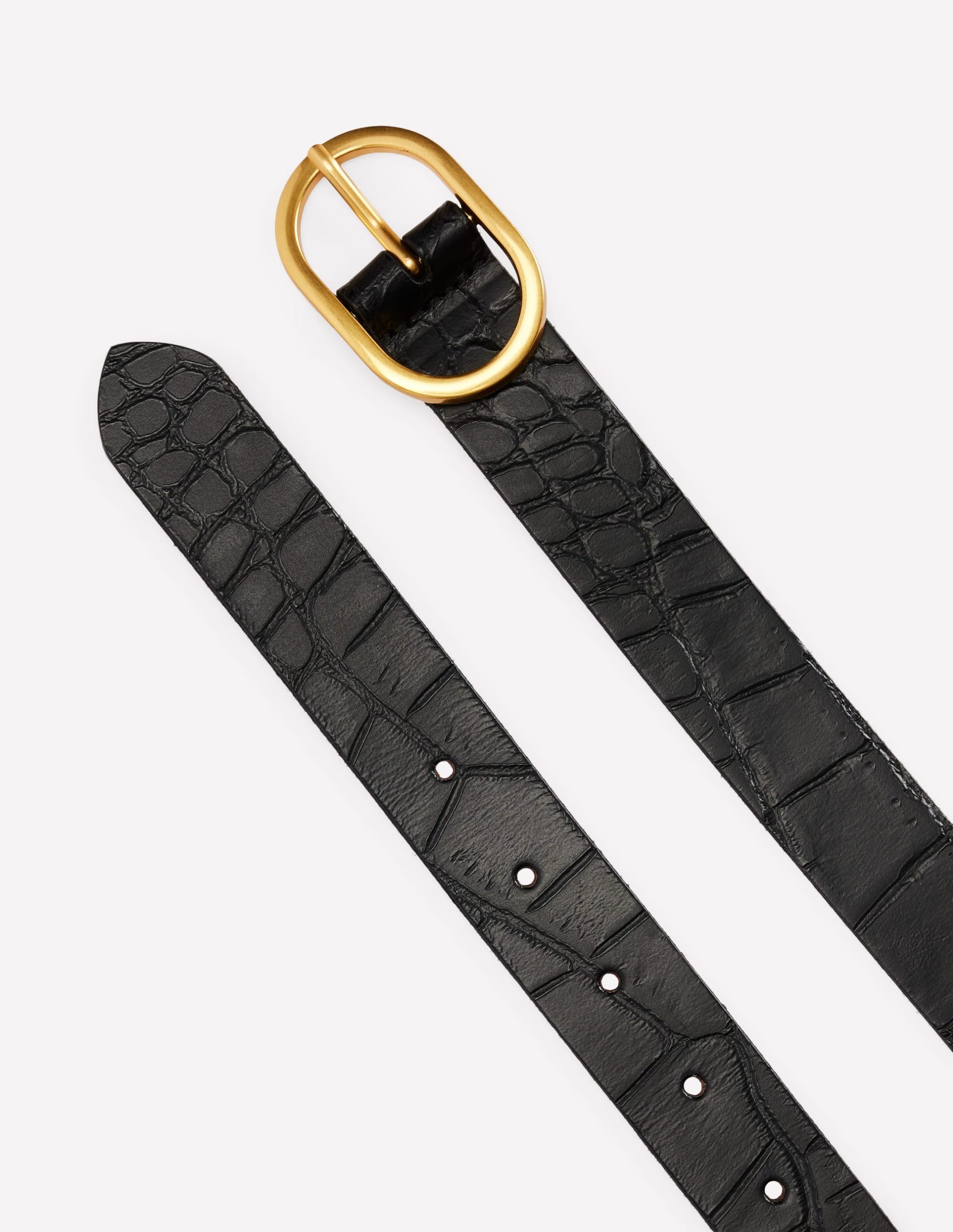 Classic Leather Belt-Black Croc Embossed - Image 3