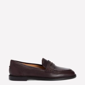 Nya Penny Loafers-Chocolate Brown Leather