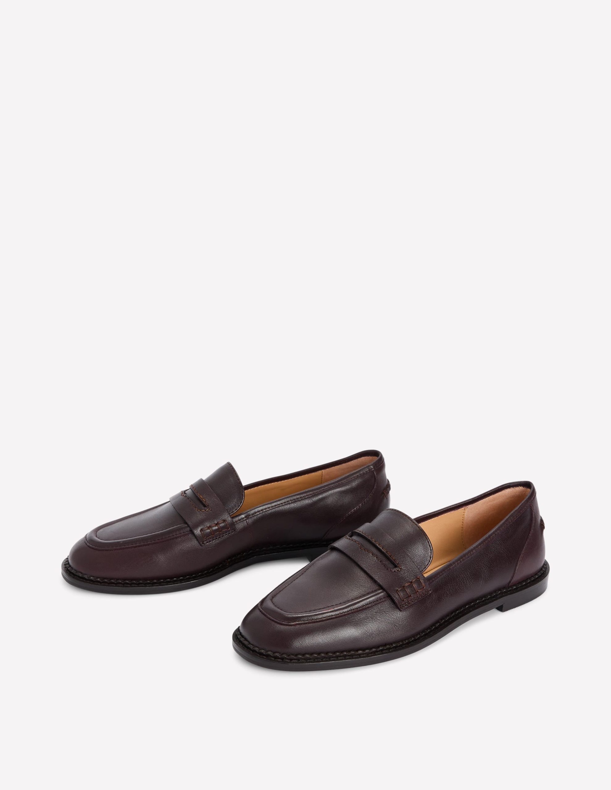 Nya Penny Loafers-Chocolate Brown Leather - Image 4