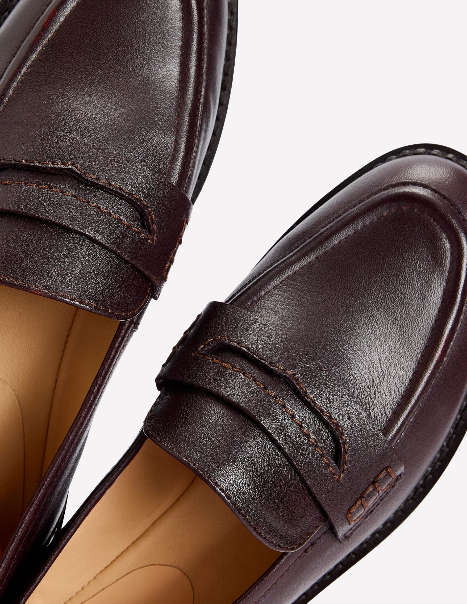 Nya Penny Loafers-Chocolate Brown Leather - Image 5