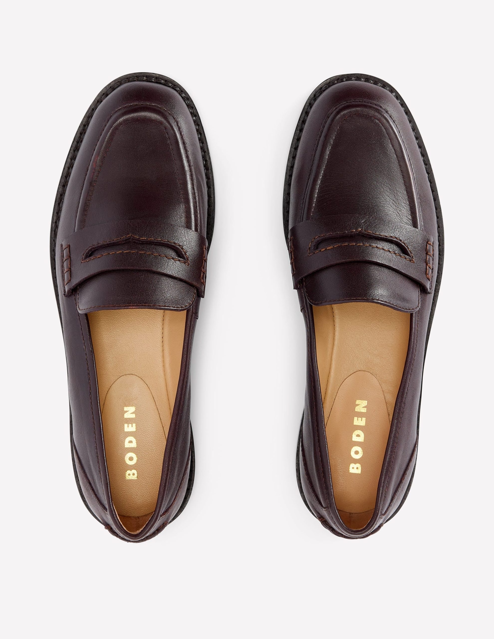 Nya Penny Loafers-Chocolate Brown Leather - Image 6